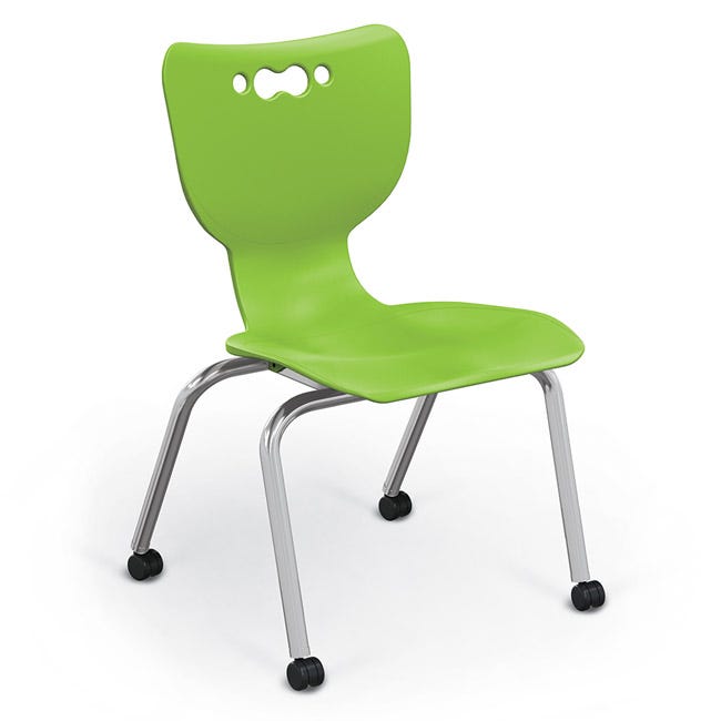 Mooreco Hierarchy 4-Leg Caster Chair Ergonomic design w/ Hard Casters - 16" - 54316 - SchoolOutlet