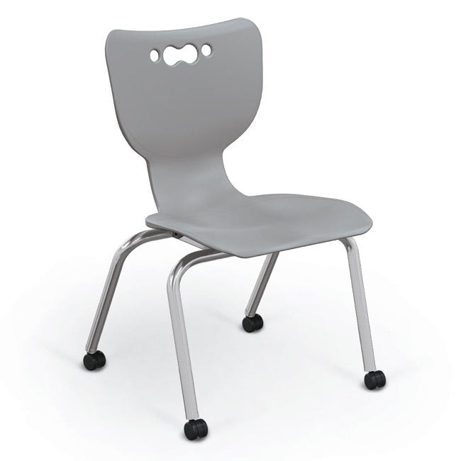 Mooreco Hierarchy 4-Leg Caster Chair Ergonomic design w/ Hard Casters - 16" - 54316 - SchoolOutlet