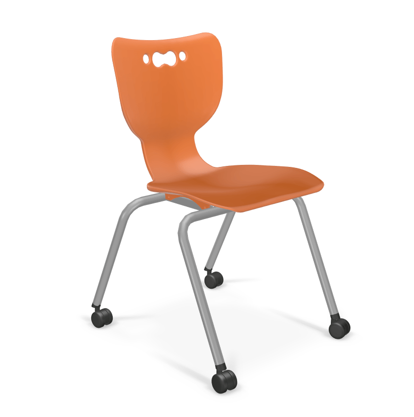 Mooreco Hierarchy 4-Leg Caster Chair Ergonomic design w/ Hard Casters - 16" - 54316 - SchoolOutlet