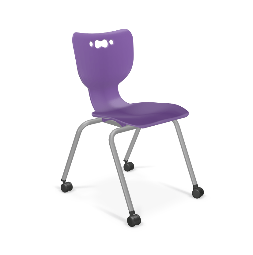 Mooreco Hierarchy 4-Leg Caster Chair ergonomic design w/ Soft Casters - 16" - 54316 - SchoolOutlet