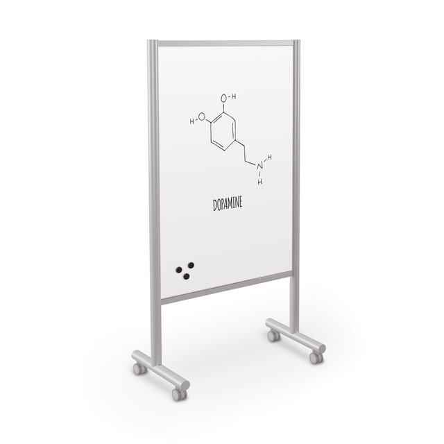 Mooreco Inklud Mobile Whiteboard - Platinum - Porcelain 72"H x72"W x22"D (59081) - SchoolOutlet