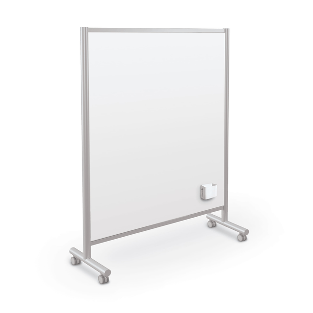 Mooreco Inklud Mobile Whiteboard - Platinum - Porcelain 72"H x72"W x22"D (59081) - SchoolOutlet