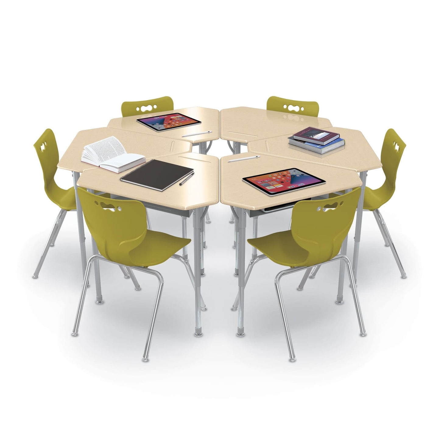 MooreCo Astute Hard Plastic Desk Small Monroe with book box (Set of 2) MOR - 5908X - SchoolOutlet