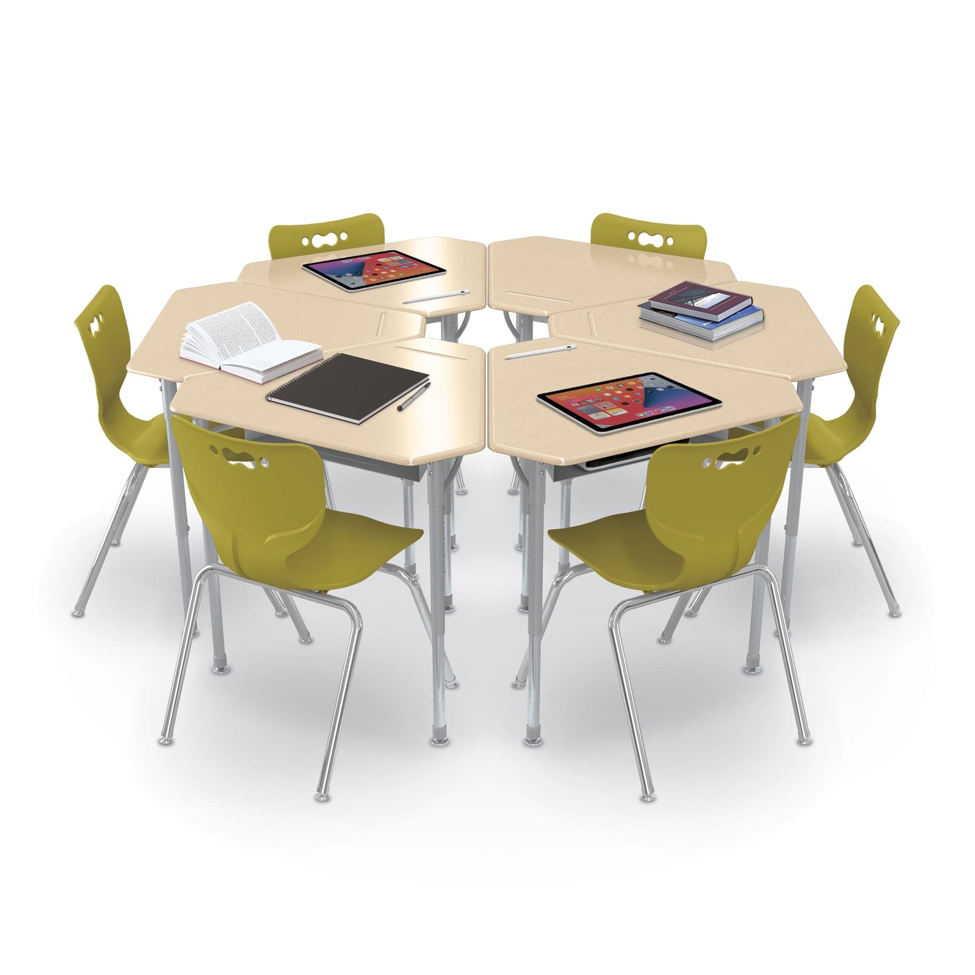 MooreCo Astute Hard Plastic Desk Small Monroe with book box (Set of 2) MOR - 5908X - SchoolOutlet