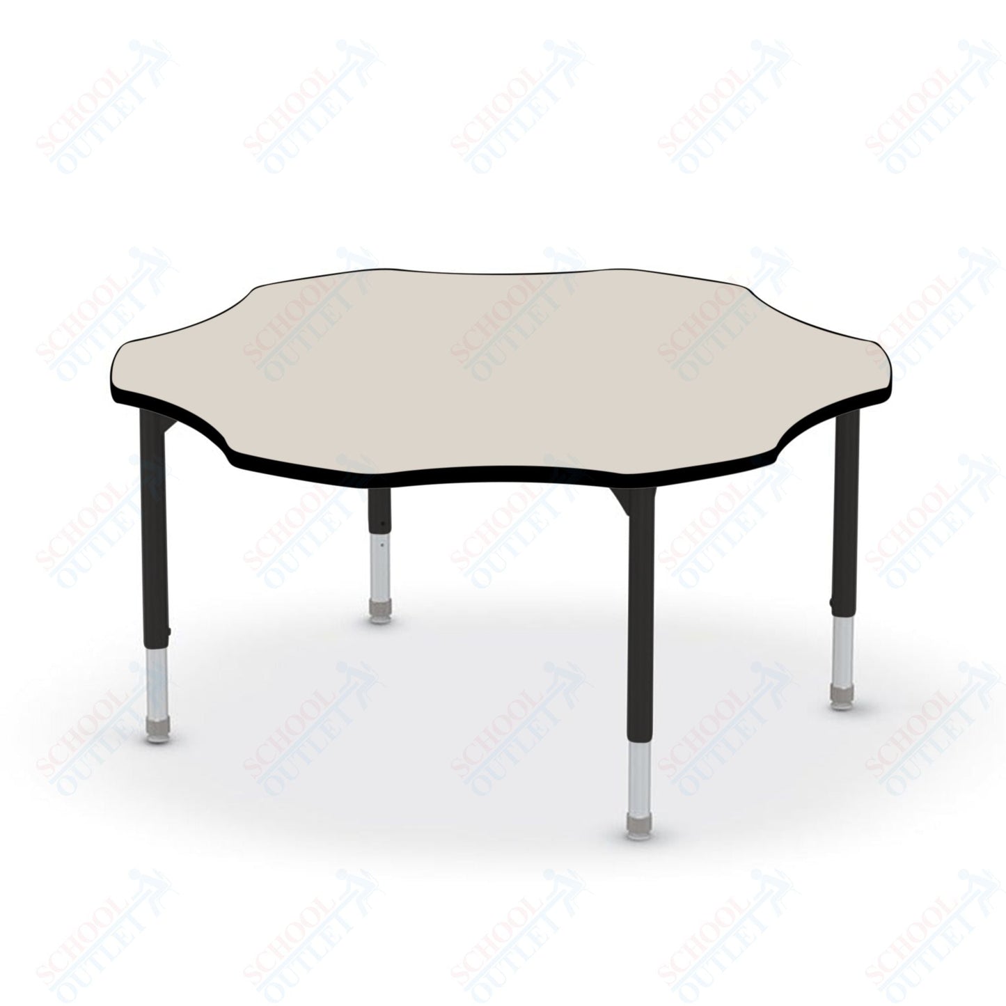 Hierarchy Flower School Activity Table (60"W x 60"D) HPL Top - Height Adjustable Legs by MooreCo - SchoolOutlet