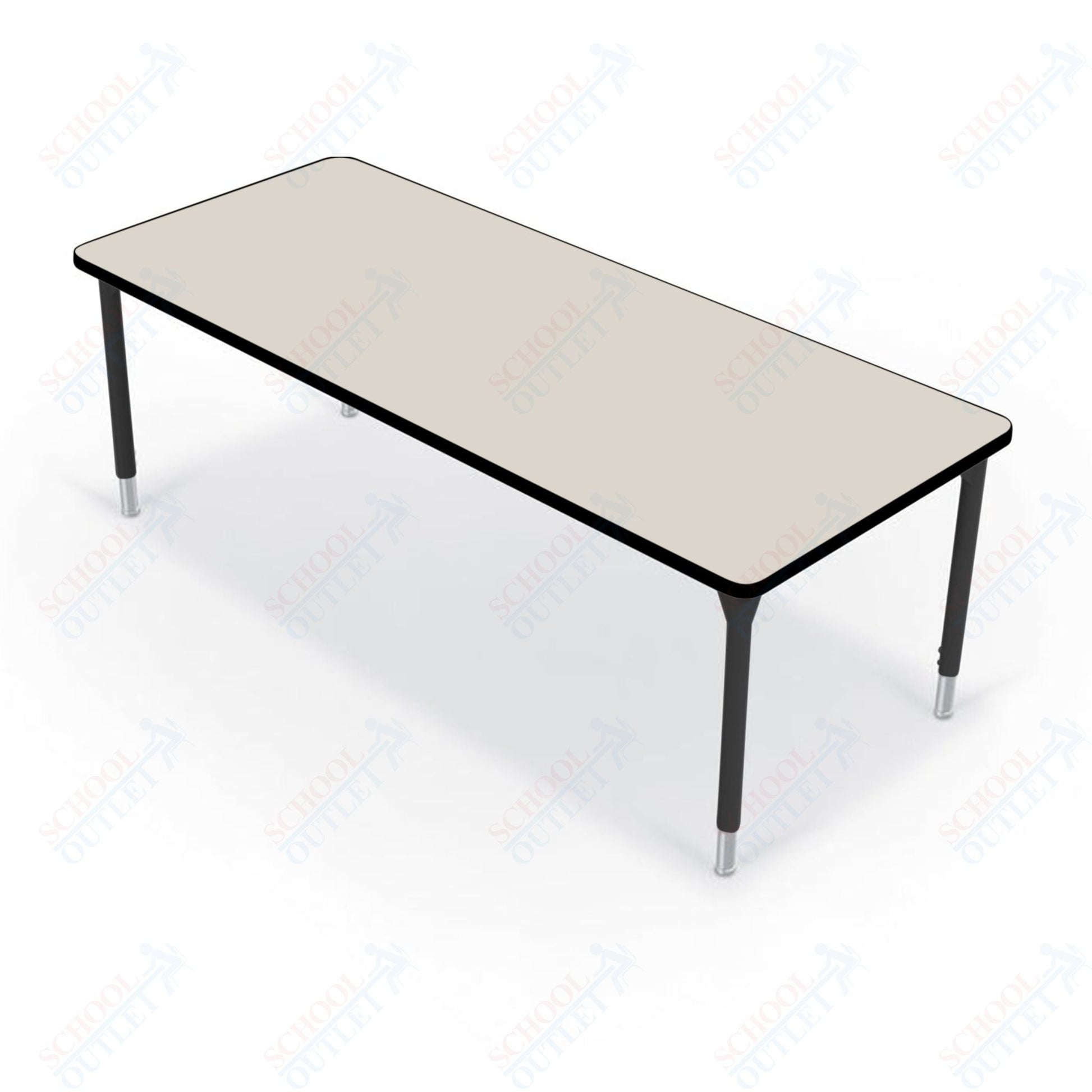 Hierarchy Rectangular School Activity Table (72"W x 24"D) HPL Top - Height Adjustable Legs by MooreCo - SchoolOutlet