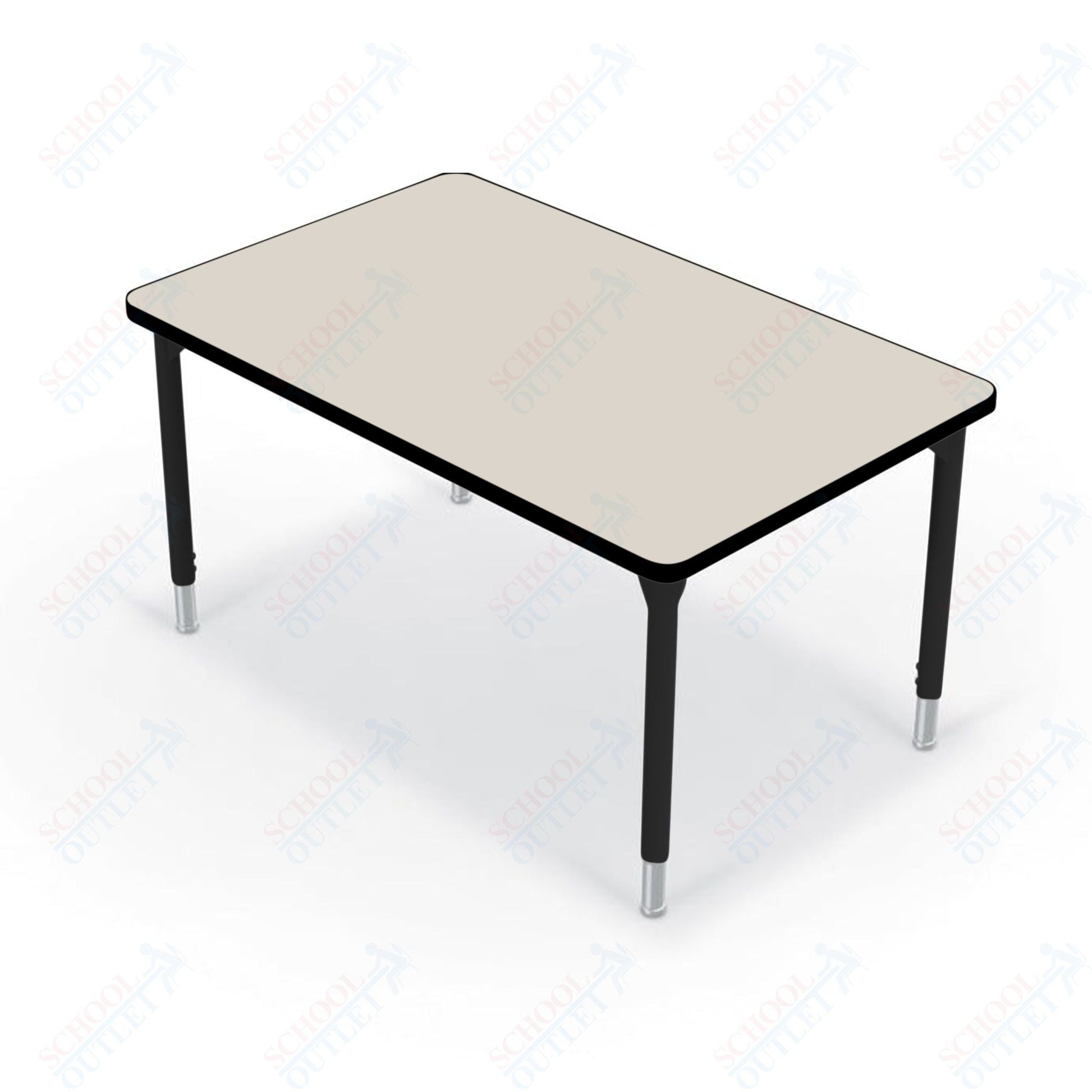 Hierarchy Rectangular School Activity Table (48"W x 30"D) HPL Top - Height Adjustable Legs by MooreCo - SchoolOutlet