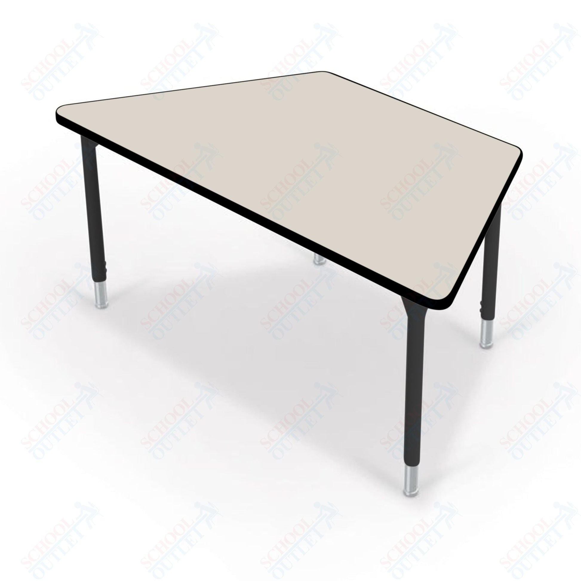 Hierarchy Trapezoid School Activity Table (60"W x 30"D) HPL Top - Height Adjustable Legs by MooreCo - SchoolOutlet