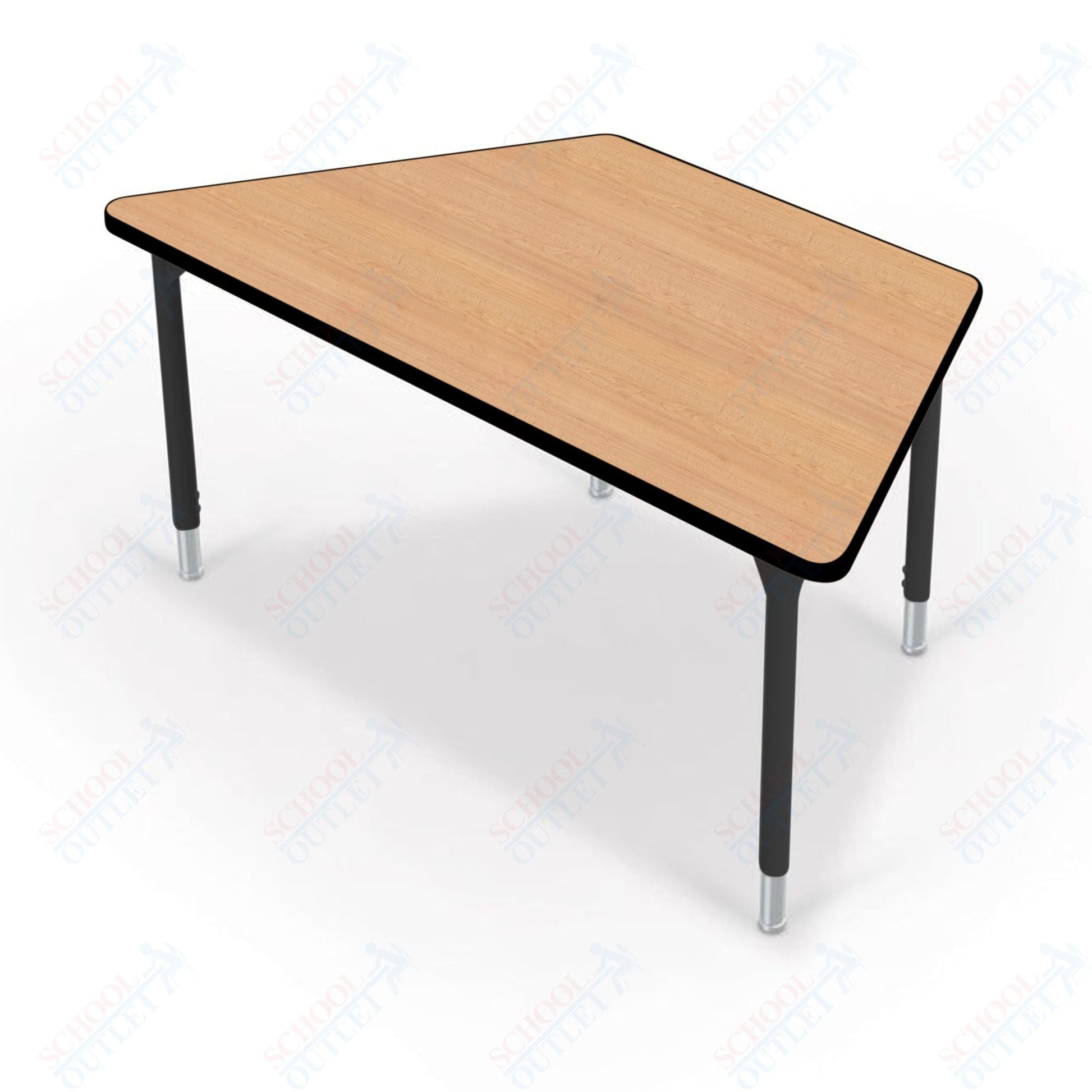 Hierarchy Trapezoid School Activity Table (60"W x 30"D) HPL Top - Height Adjustable Legs by MooreCo - SchoolOutlet