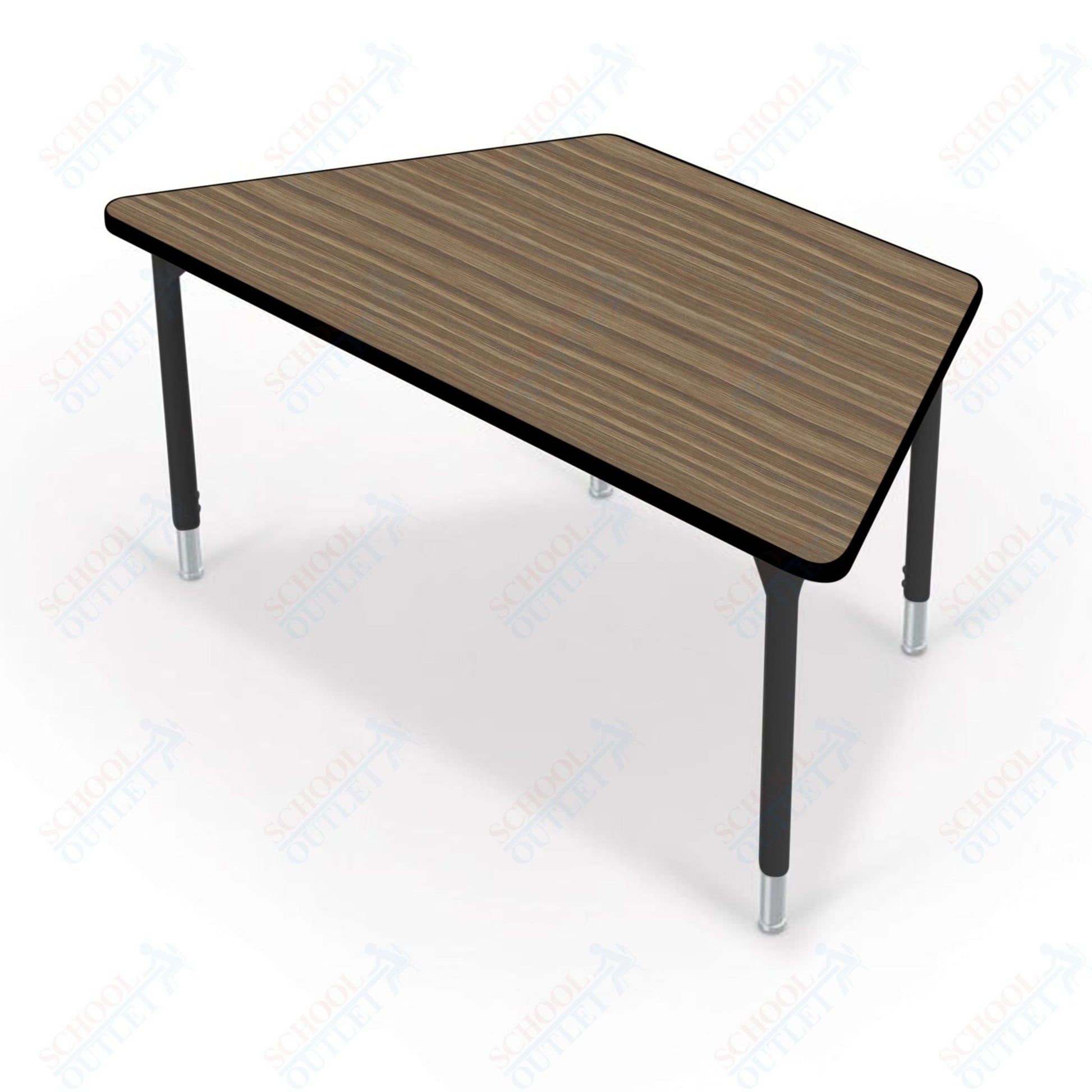 Hierarchy Trapezoid School Activity Table (60"W x 30"D) HPL Top - Height Adjustable Legs by MooreCo - SchoolOutlet