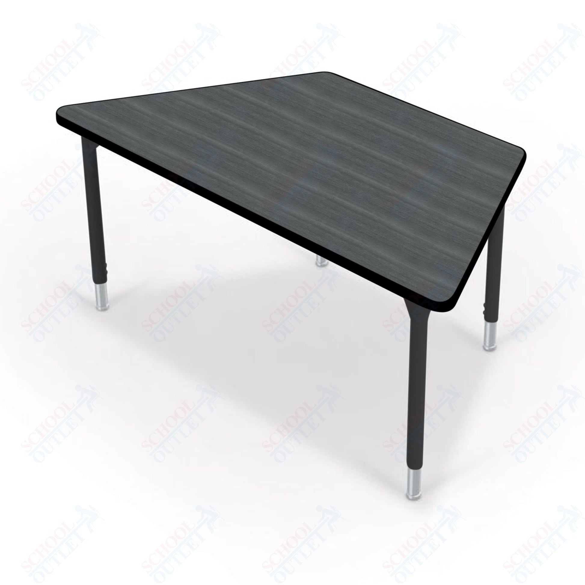 Hierarchy Trapezoid School Activity Table (60"W x 30"D) HPL Top - Height Adjustable Legs by MooreCo - SchoolOutlet