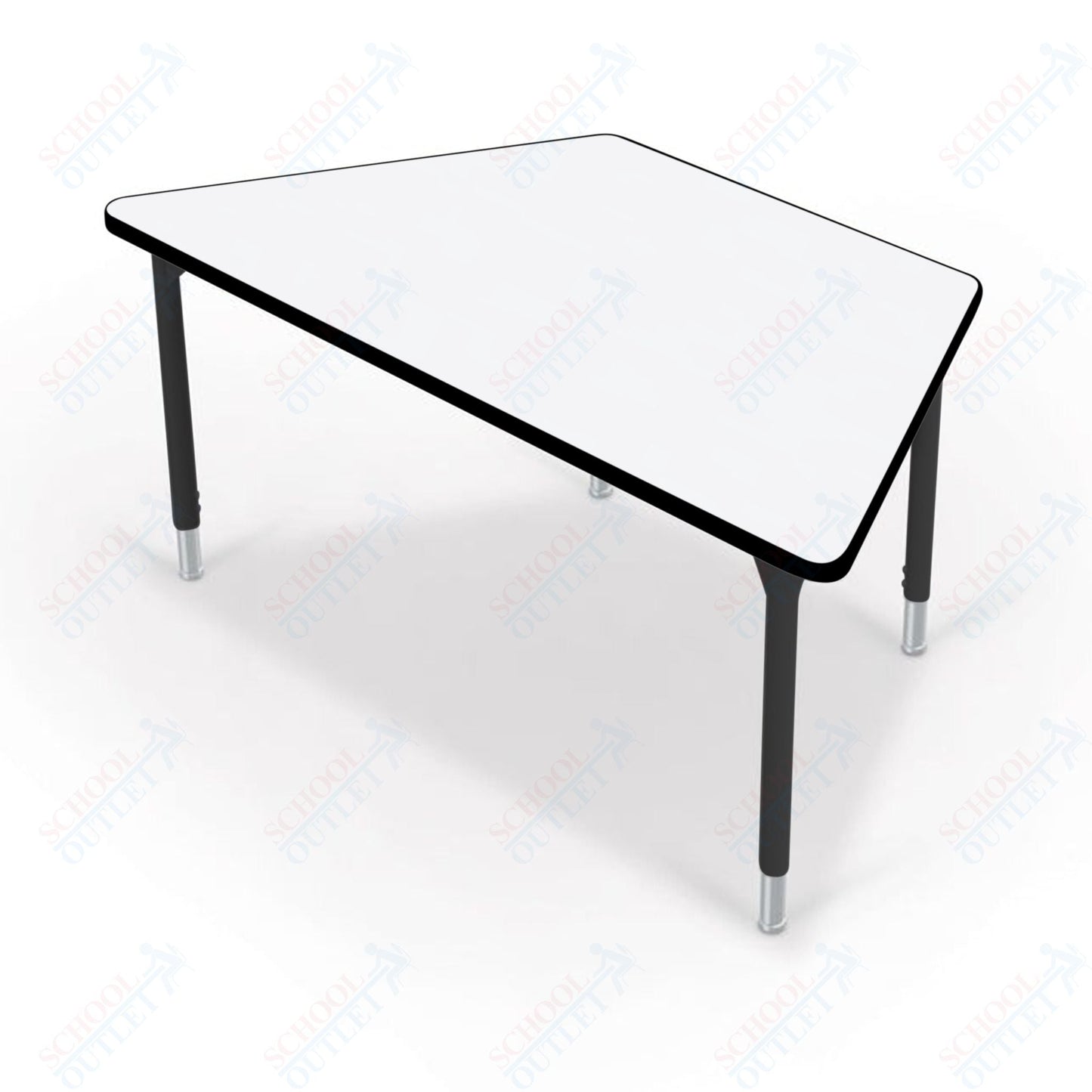 Hierarchy Trapezoid School Activity Table (60"W x 30"D) HPL Top - Height Adjustable Legs by MooreCo - SchoolOutlet