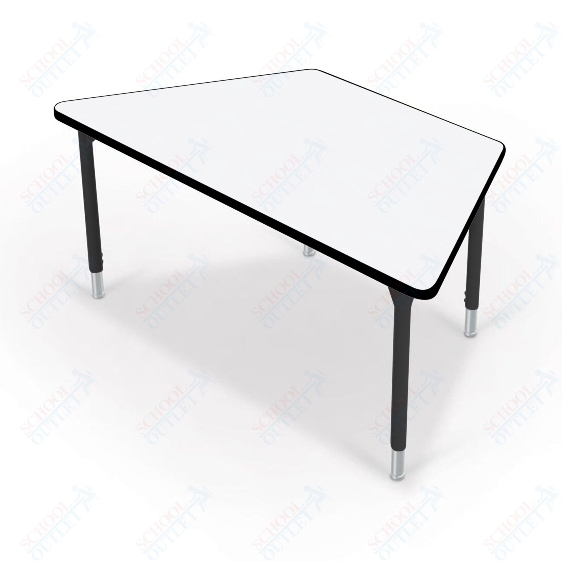Hierarchy Trapezoid School Activity Table (60"W x 30"D) HPL Top - Height Adjustable Legs by MooreCo - SchoolOutlet