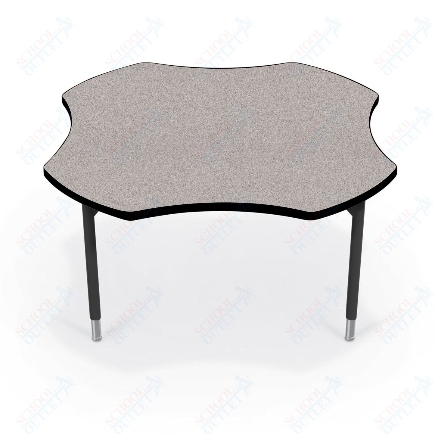 Hierarchy Clover School Activity Table (48"W x 48"D) HPL Top - Height Adjustable Legs by MooreCo - SchoolOutlet