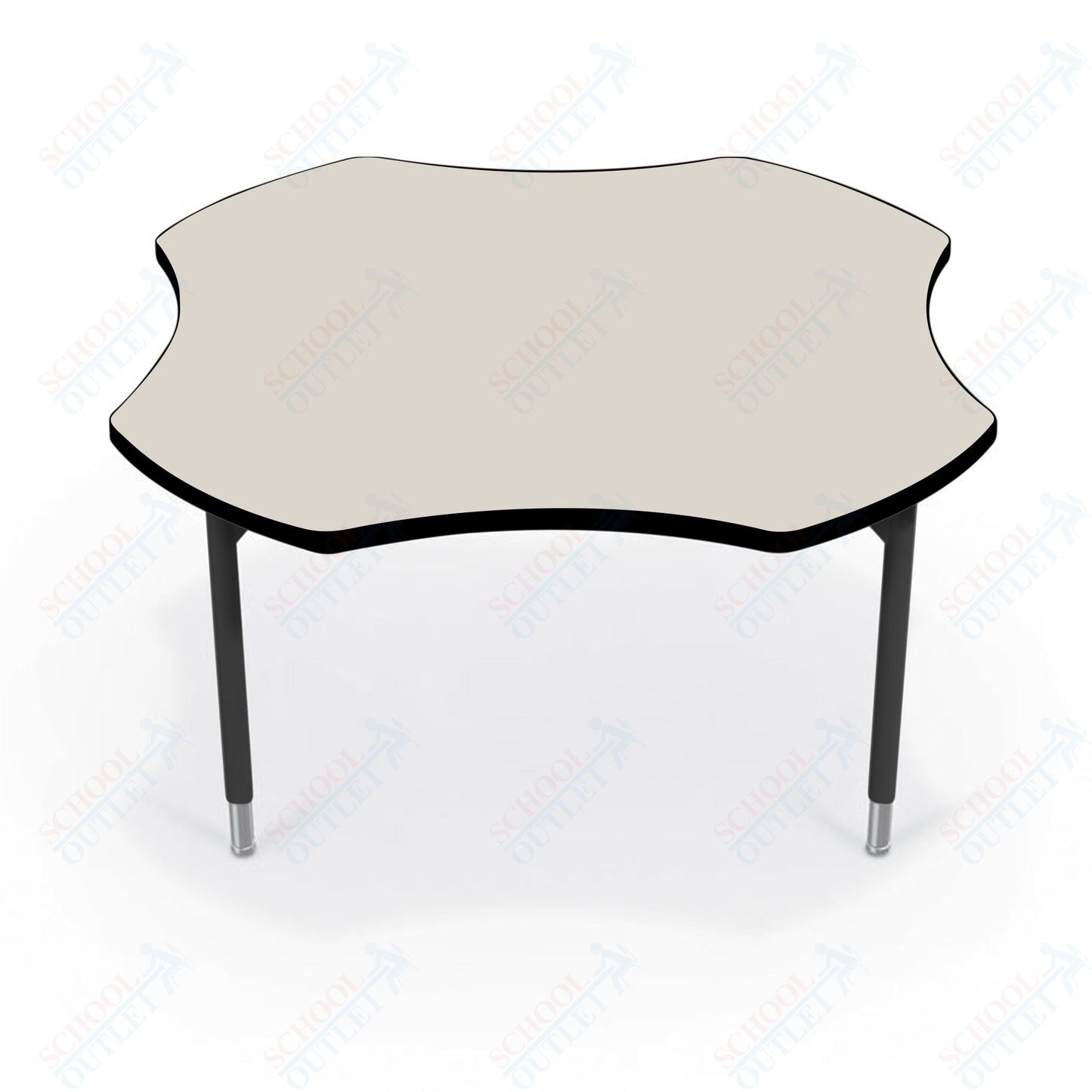 Hierarchy Clover School Activity Table (48"W x 48"D) HPL Top - Height Adjustable Legs by MooreCo - SchoolOutlet