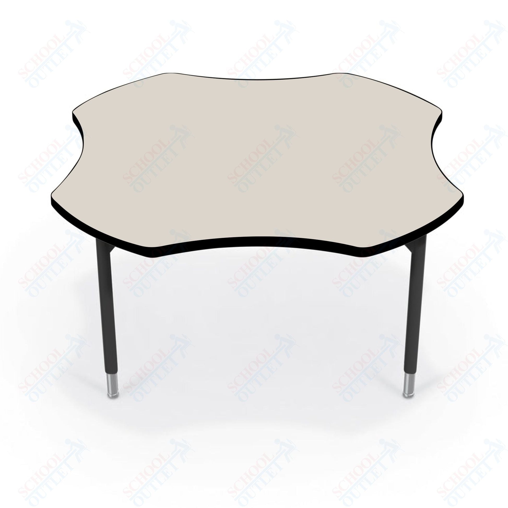 Hierarchy Clover School Activity Table (48"W x 48"D) HPL Top - Height Adjustable Legs by MooreCo - SchoolOutlet