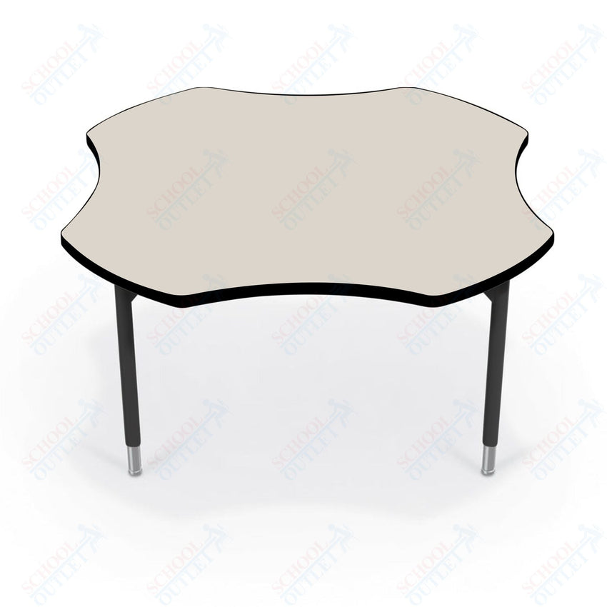 Hierarchy Clover School Activity Table (48"W x 48"D) HPL Top - Height Adjustable Legs by MooreCo - SchoolOutlet