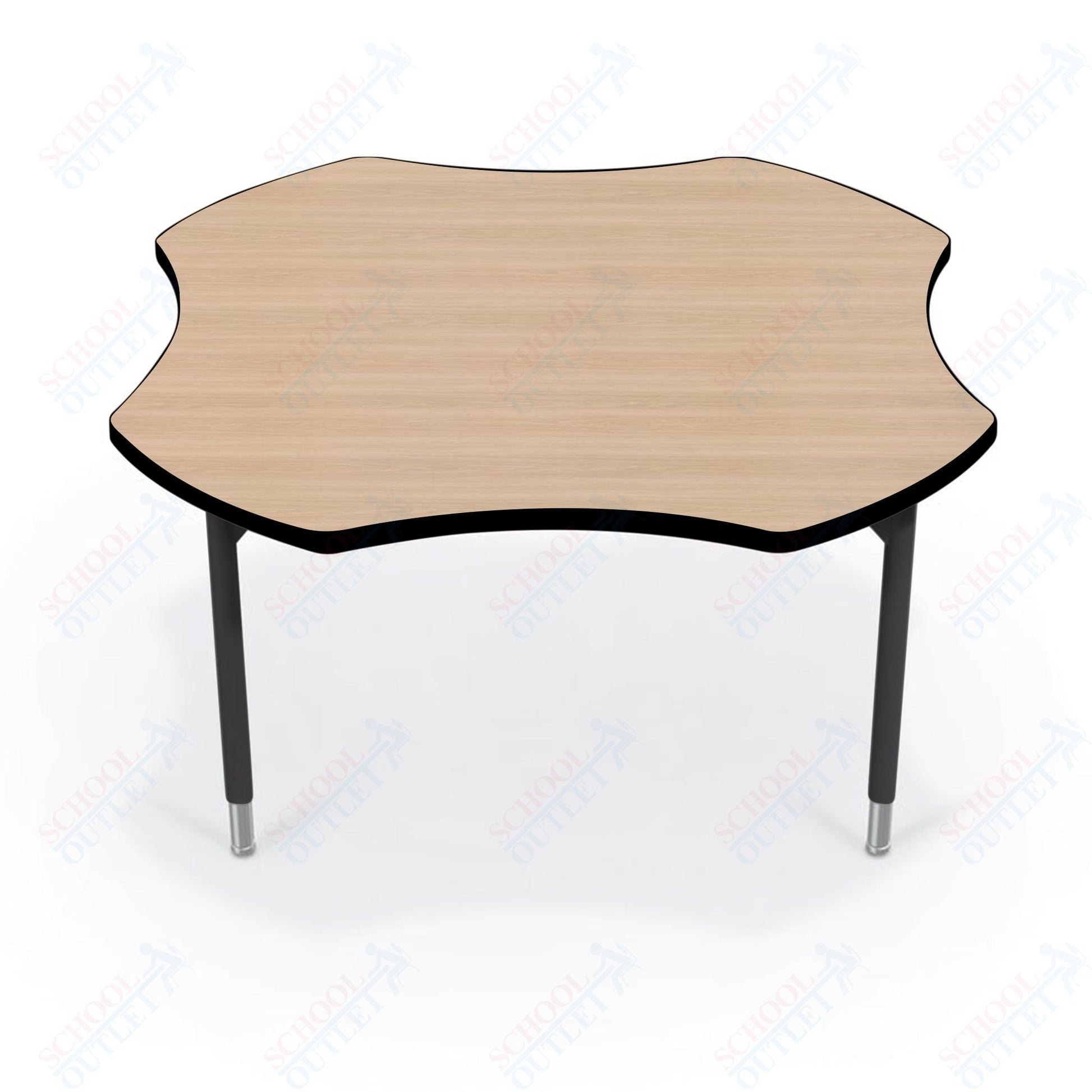 Hierarchy Clover School Activity Table (48"W x 48"D) HPL Top - Height Adjustable Legs by MooreCo - SchoolOutlet