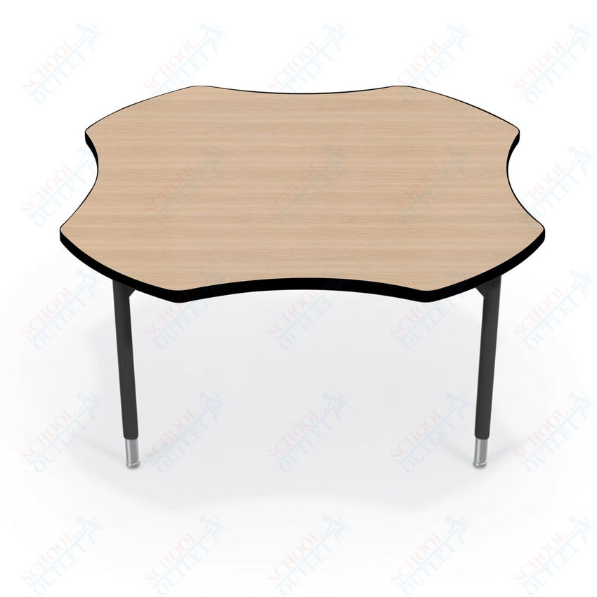 Hierarchy Clover School Activity Table (48"W x 48"D) HPL Top - Height Adjustable Legs by MooreCo - SchoolOutlet