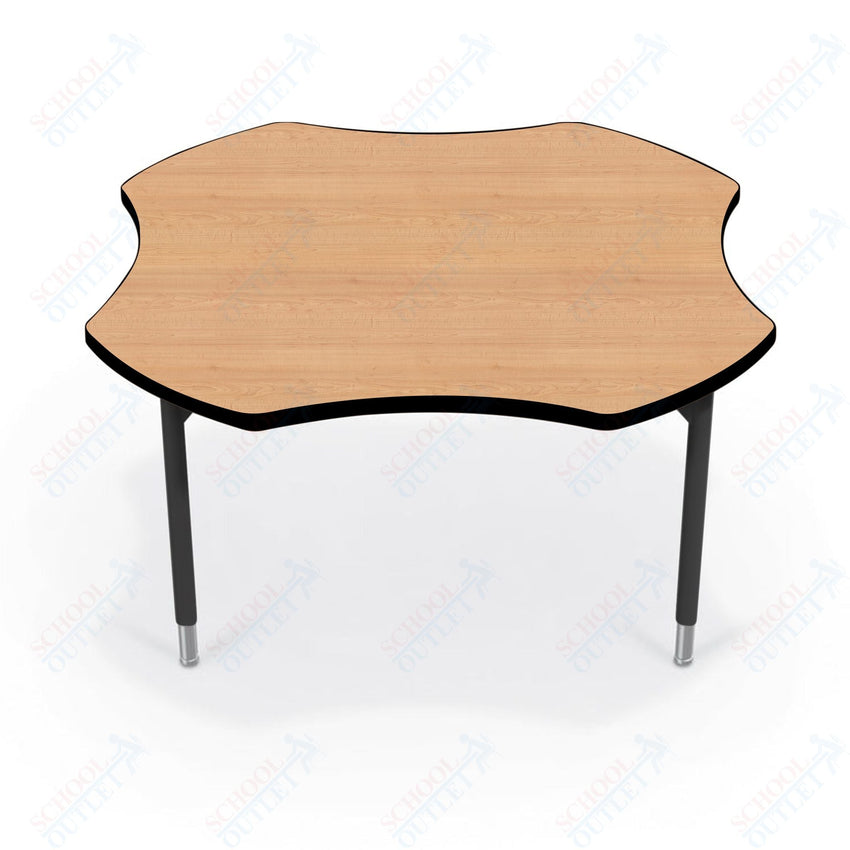 Hierarchy Clover School Activity Table (48"W x 48"D) HPL Top - Height Adjustable Legs by MooreCo - SchoolOutlet