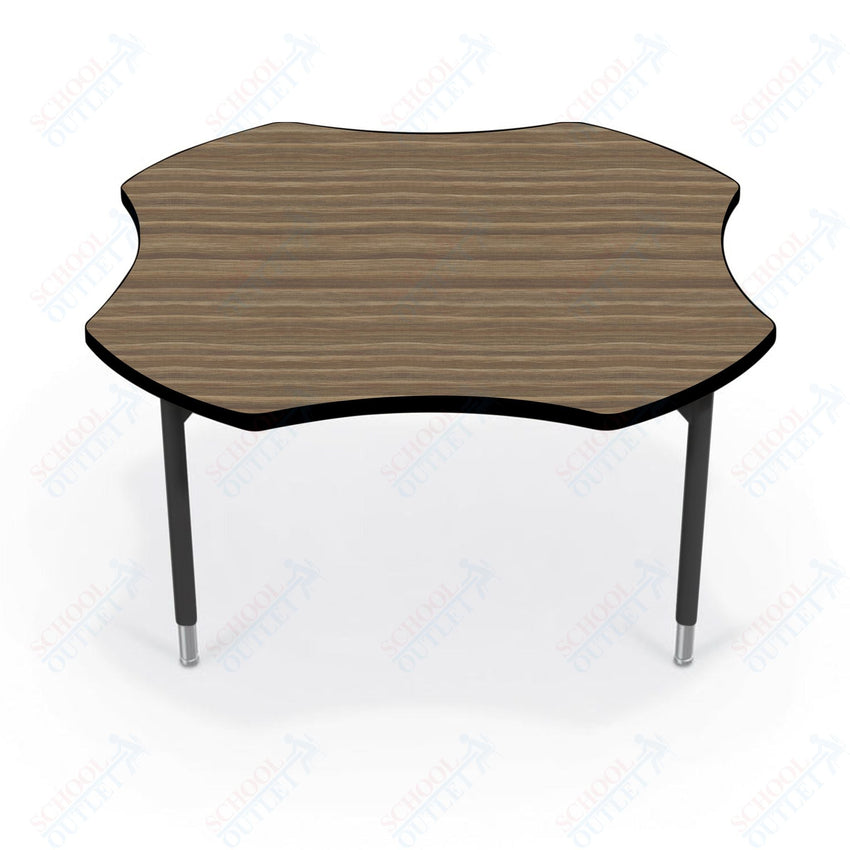 Hierarchy Clover School Activity Table (48"W x 48"D) HPL Top - Height Adjustable Legs by MooreCo - SchoolOutlet