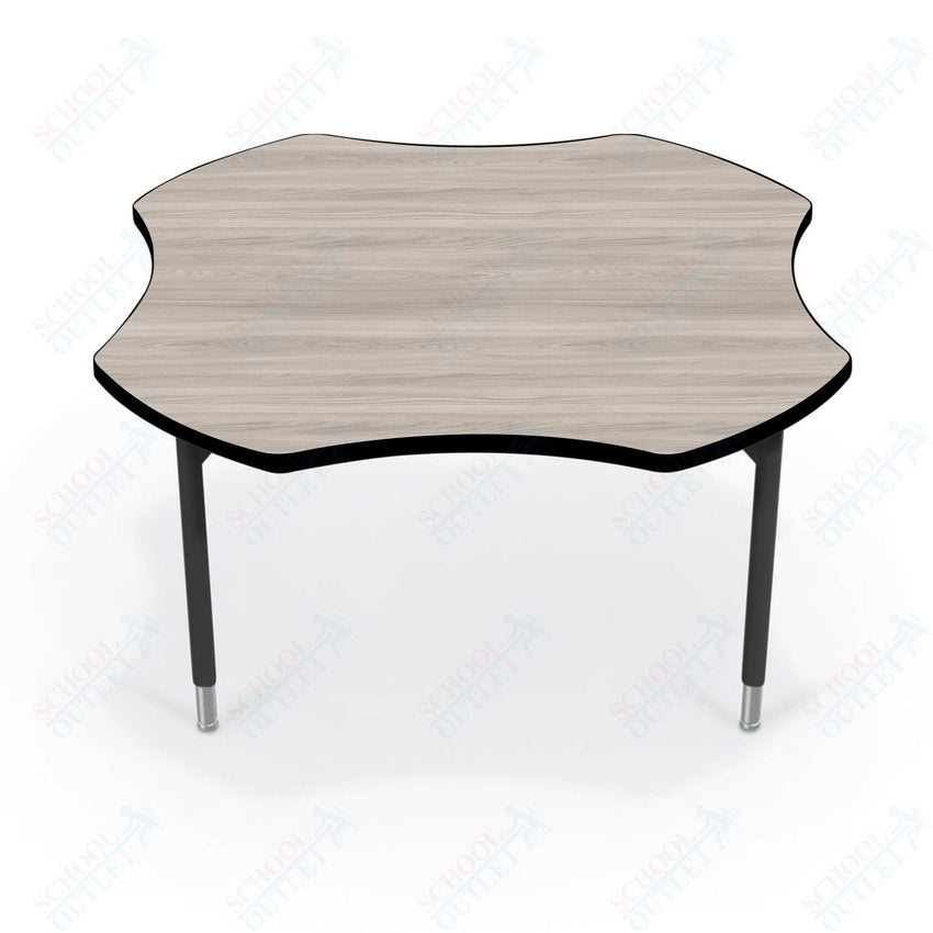 Hierarchy Clover School Activity Table (48"W x 48"D) HPL Top - Height Adjustable Legs by MooreCo - SchoolOutlet