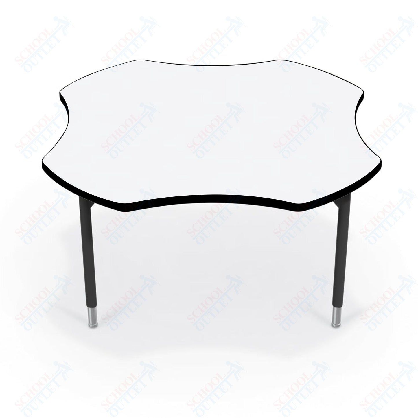 Hierarchy Clover School Activity Table (48"W x 48"D) HPL Top - Height Adjustable Legs by MooreCo - SchoolOutlet
