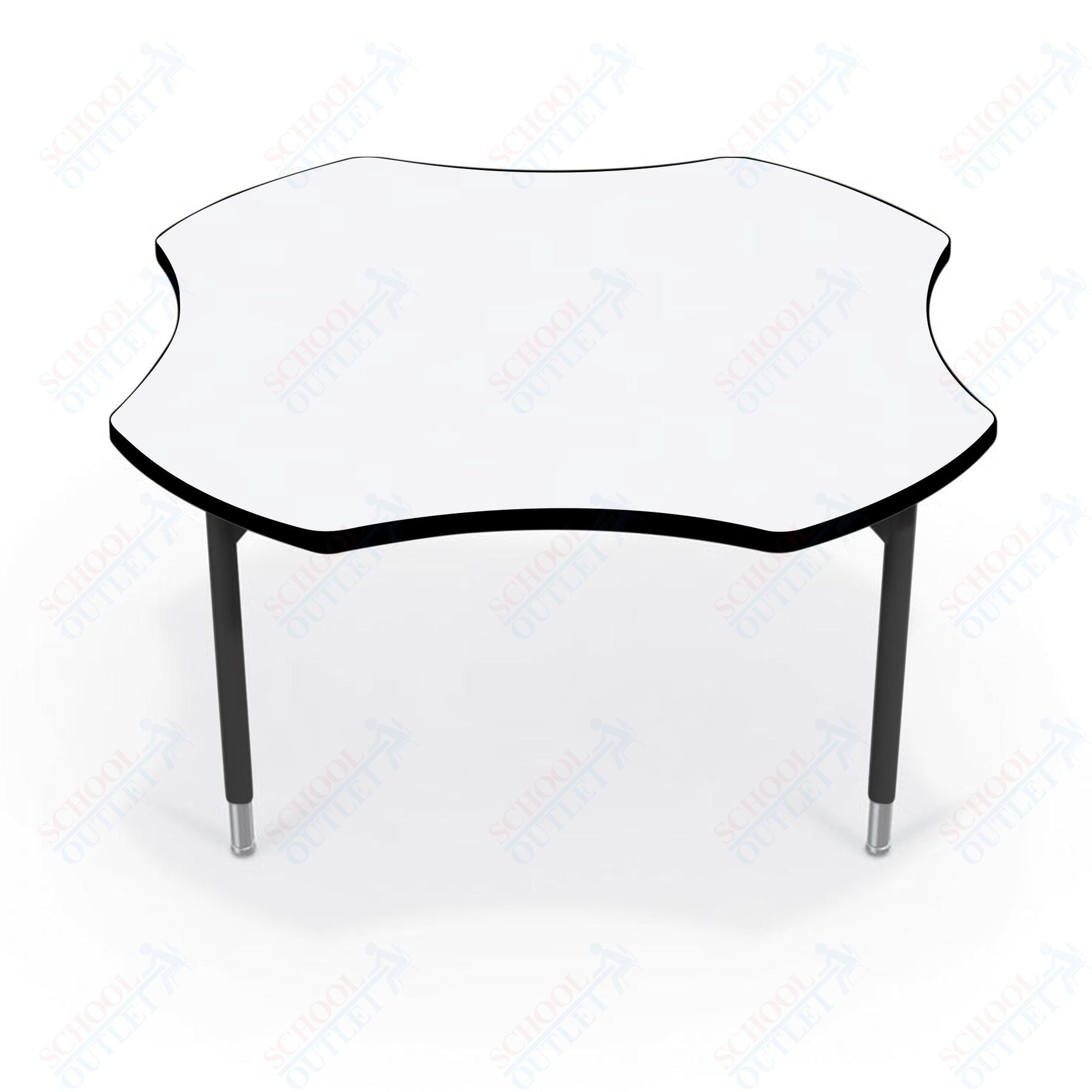 Hierarchy Clover School Activity Table (48"W x 48"D) HPL Top - Height Adjustable Legs by MooreCo - SchoolOutlet