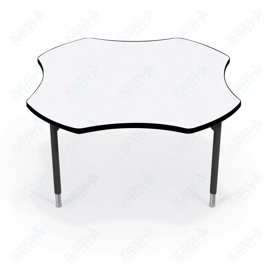 Hierarchy Clover School Activity Table (48"W x 48"D) HPL Top - Height Adjustable Legs by MooreCo - SchoolOutlet