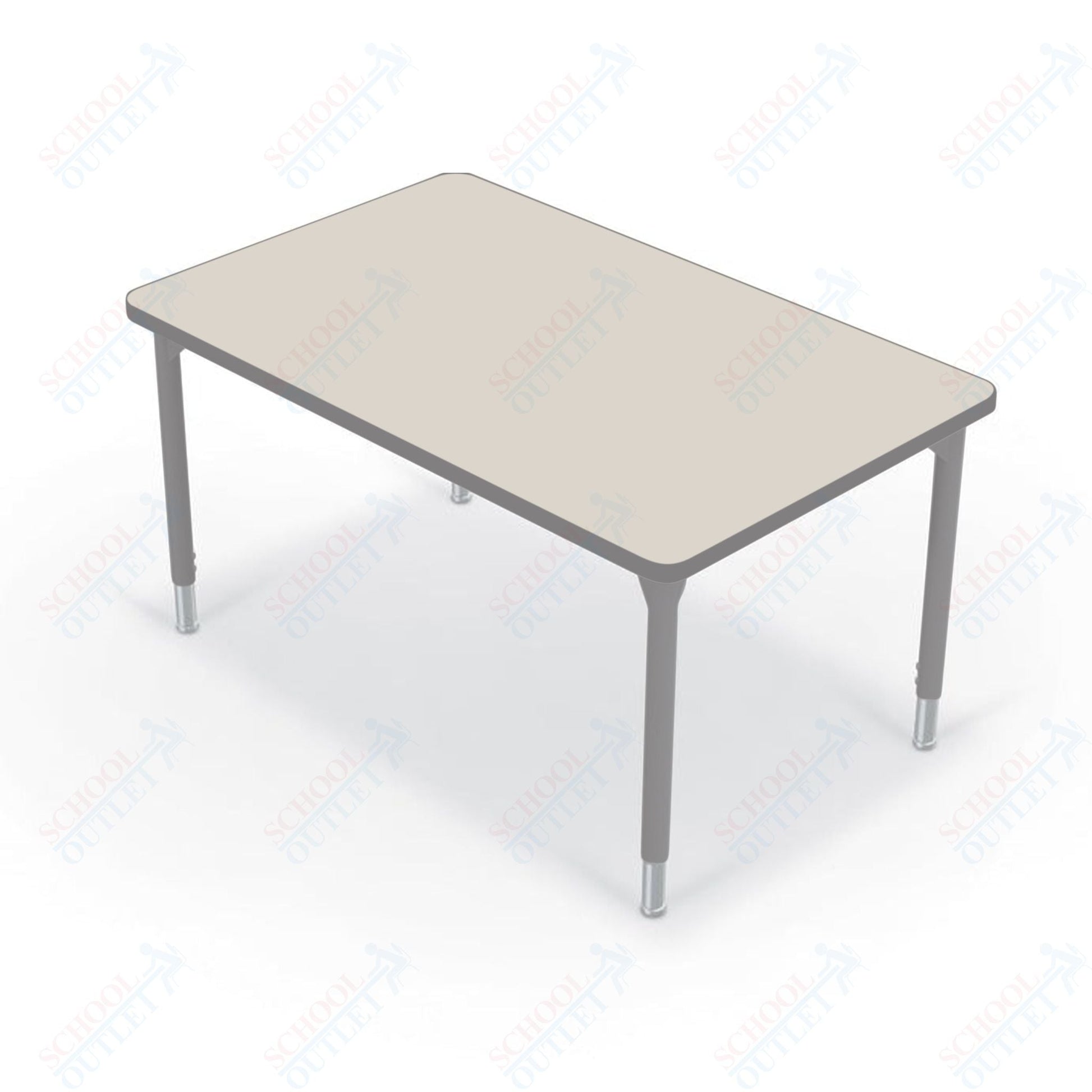 Hierarchy Rectangular School Activity Table (48"W x 30"D) HPL Top - Height Adjustable Legs by MooreCo - SchoolOutlet