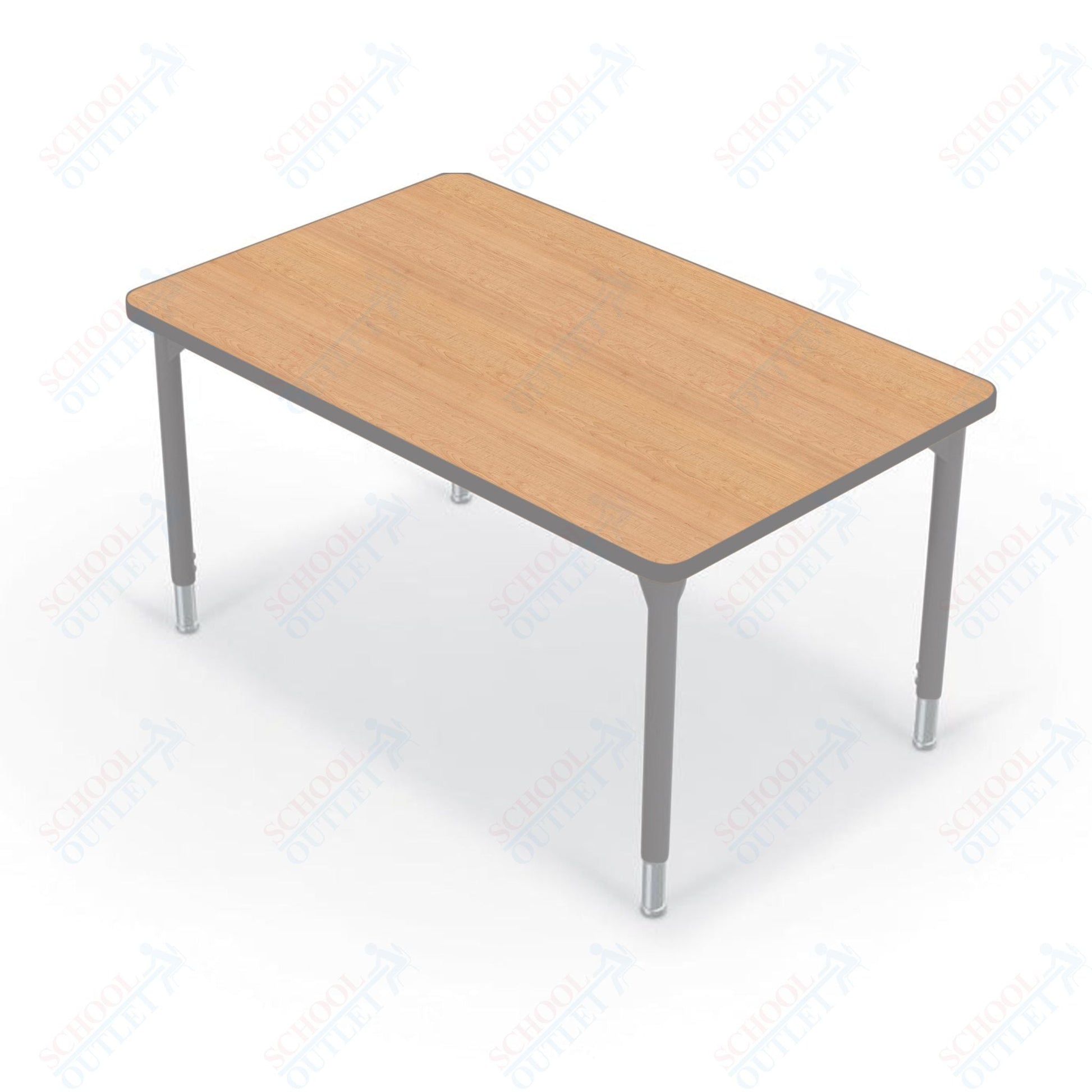 Hierarchy Rectangular School Activity Table (48"W x 30"D) HPL Top - Height Adjustable Legs by MooreCo - SchoolOutlet