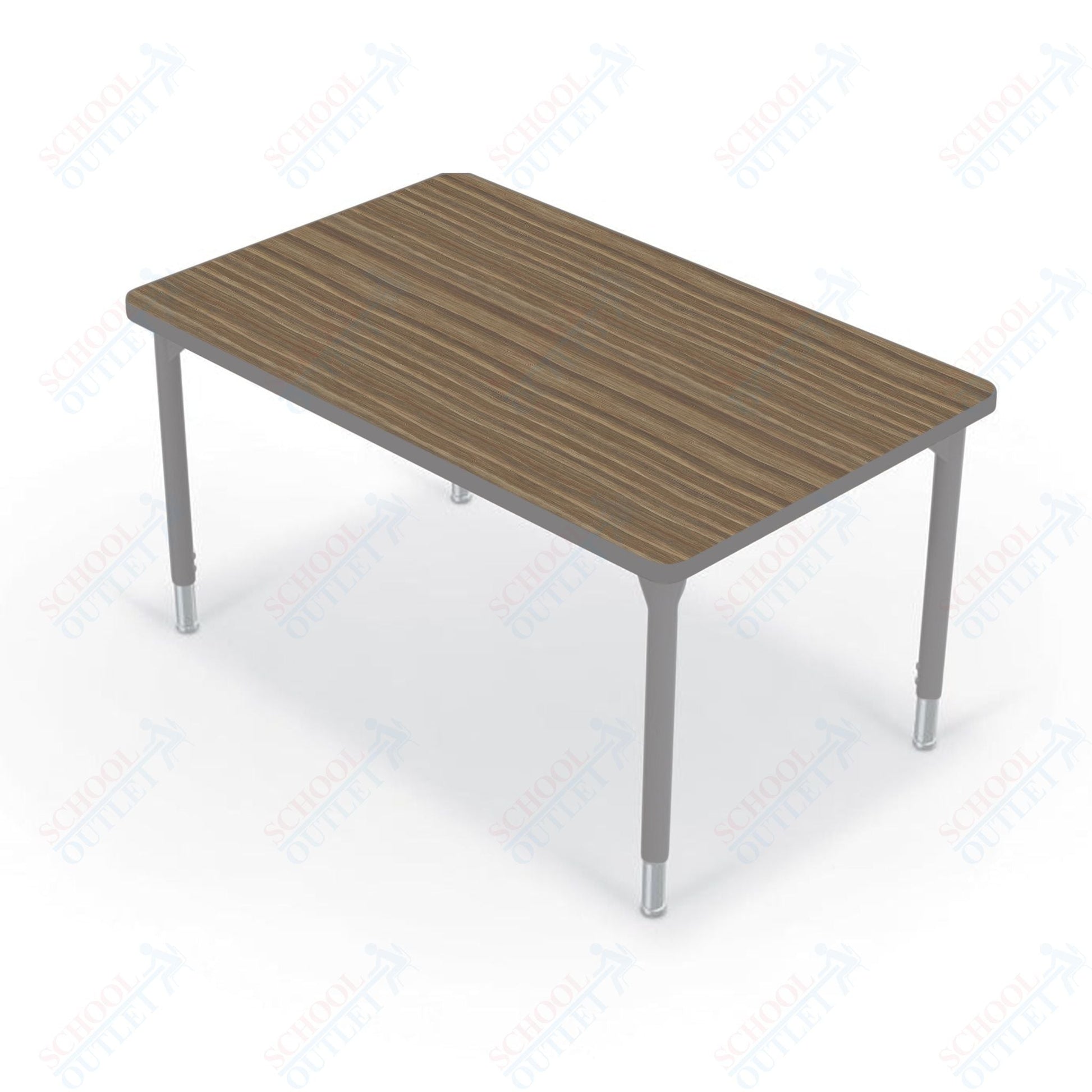 Hierarchy Rectangular School Activity Table (48"W x 30"D) HPL Top - Height Adjustable Legs by MooreCo - SchoolOutlet