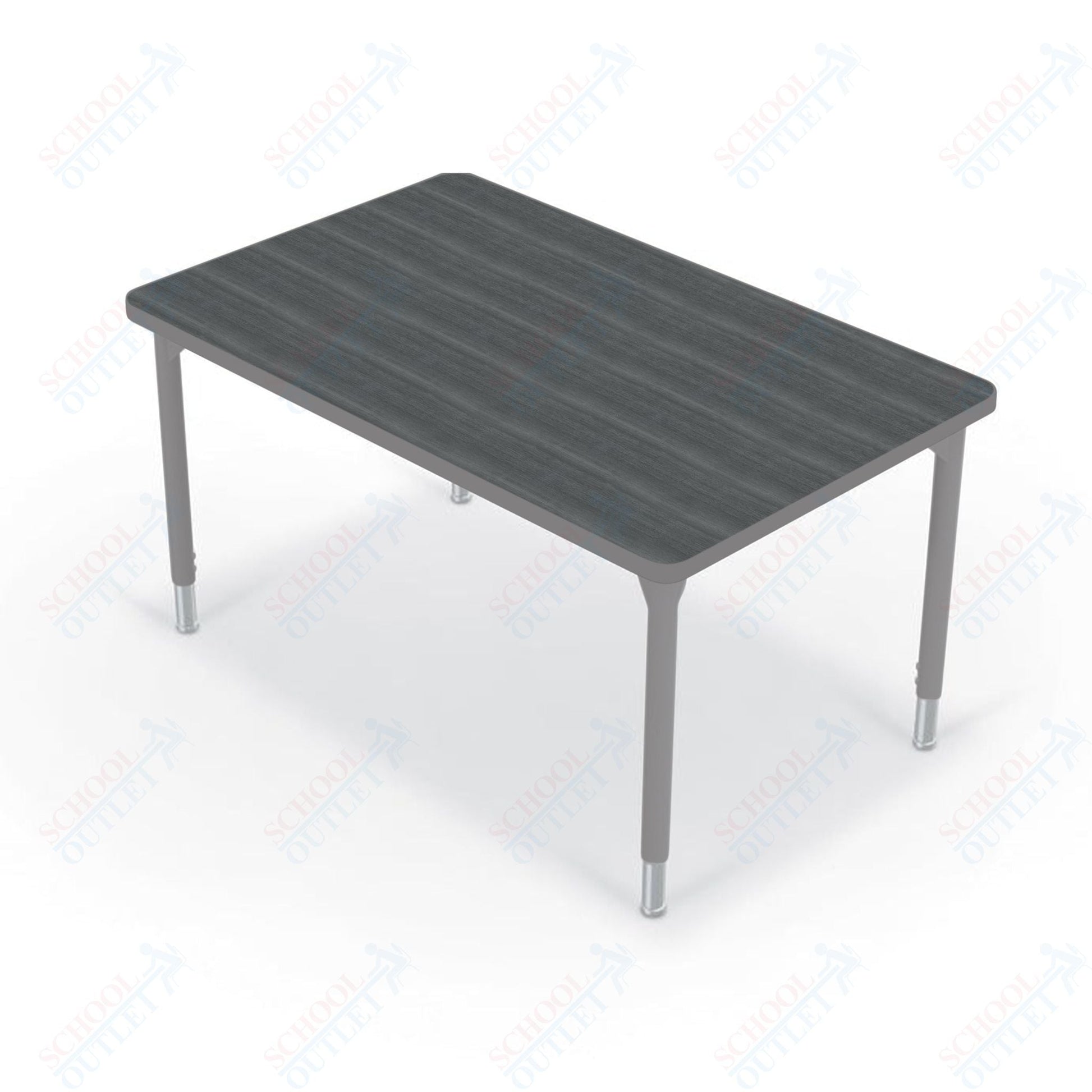 Hierarchy Rectangular School Activity Table (48"W x 30"D) HPL Top - Height Adjustable Legs by MooreCo - SchoolOutlet