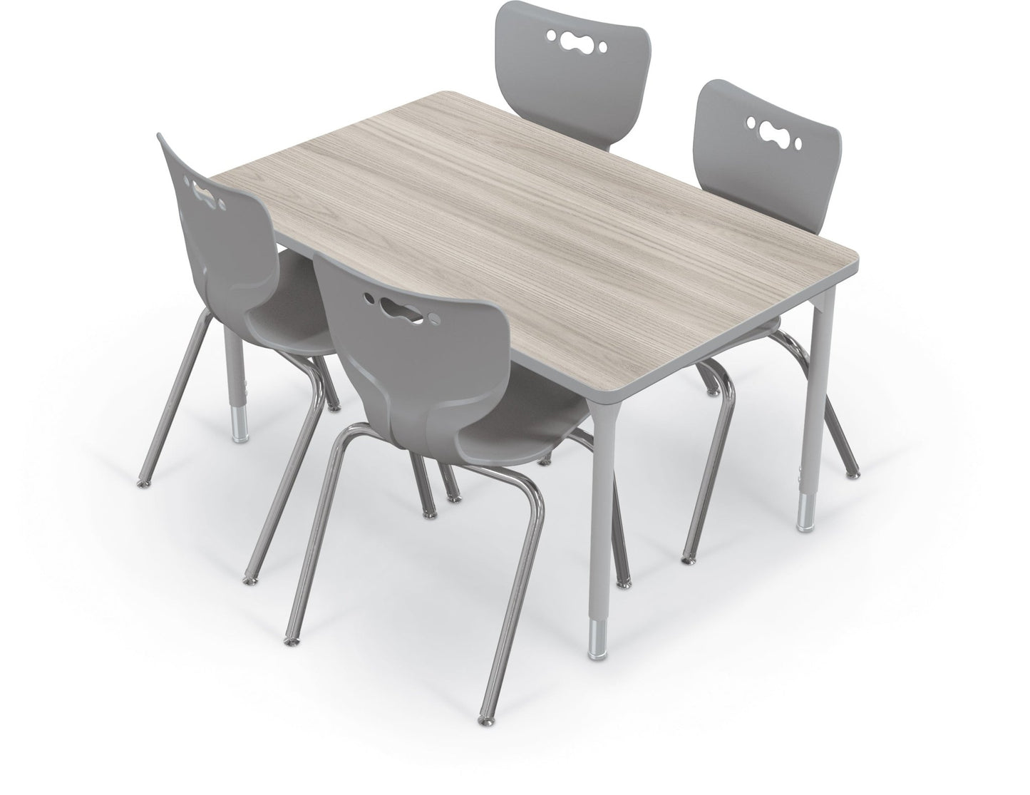 Hierarchy Rectangular School Activity Table (48"W x 30"D) HPL Top - Height Adjustable Legs by MooreCo - SchoolOutlet