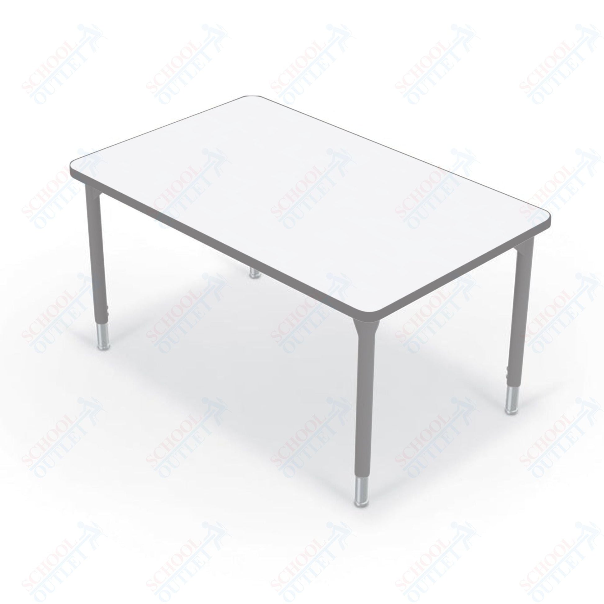 Hierarchy Rectangular School Activity Table (48"W x 30"D) HPL Top - Height Adjustable Legs by MooreCo - SchoolOutlet