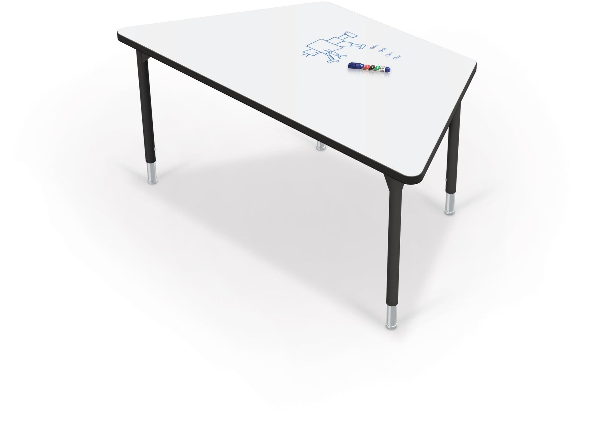 Hierarchy Trapezoid School Activity Table (60"W x 30"D) HPL Top - Height Adjustable Legs by MooreCo - SchoolOutlet