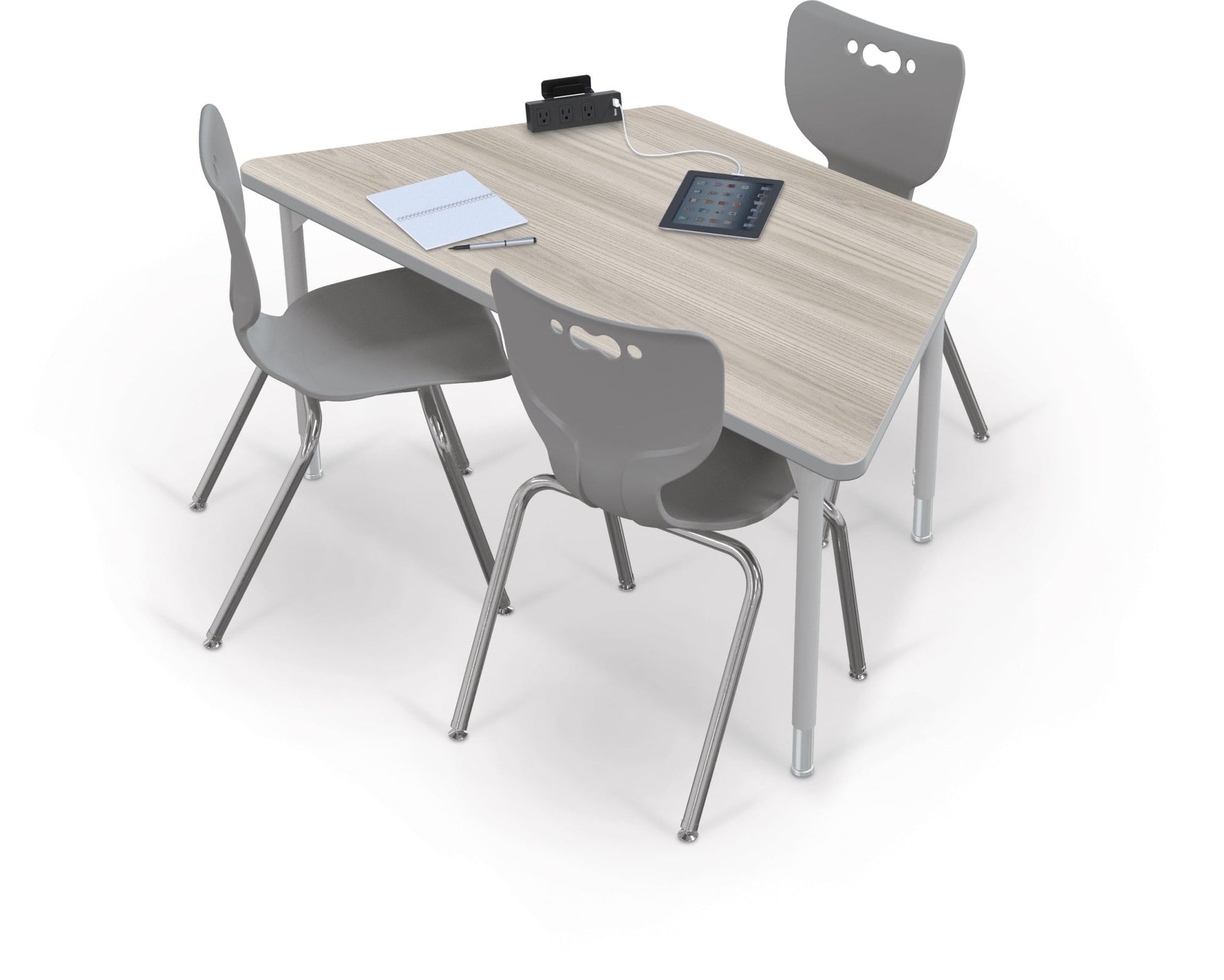 Hierarchy Trapezoid School Activity Table (60"W x 30"D) HPL Top - Height Adjustable Legs by MooreCo - SchoolOutlet