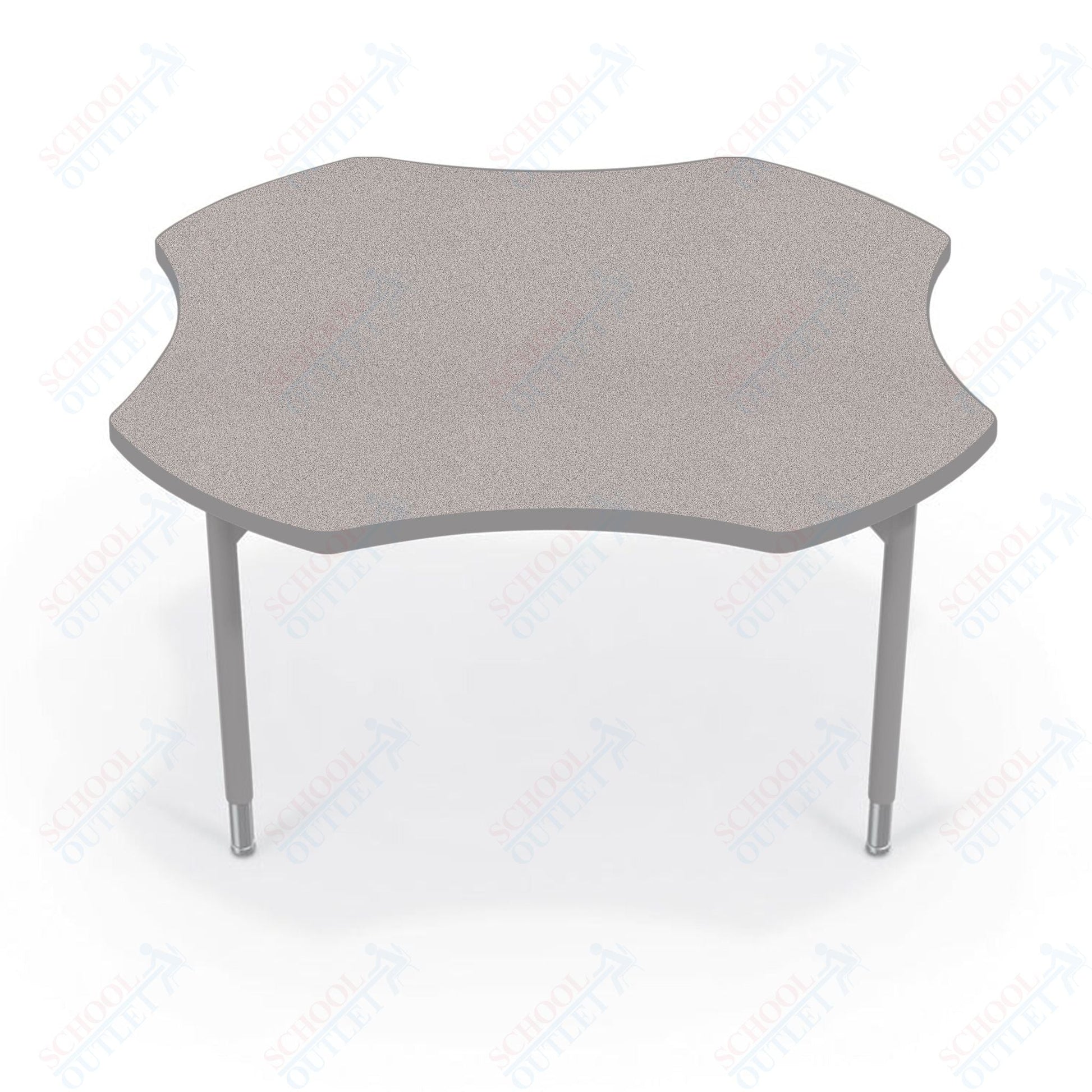 Hierarchy Clover School Activity Table (48"W x 48"D) HPL Top - Height Adjustable Legs by MooreCo - SchoolOutlet