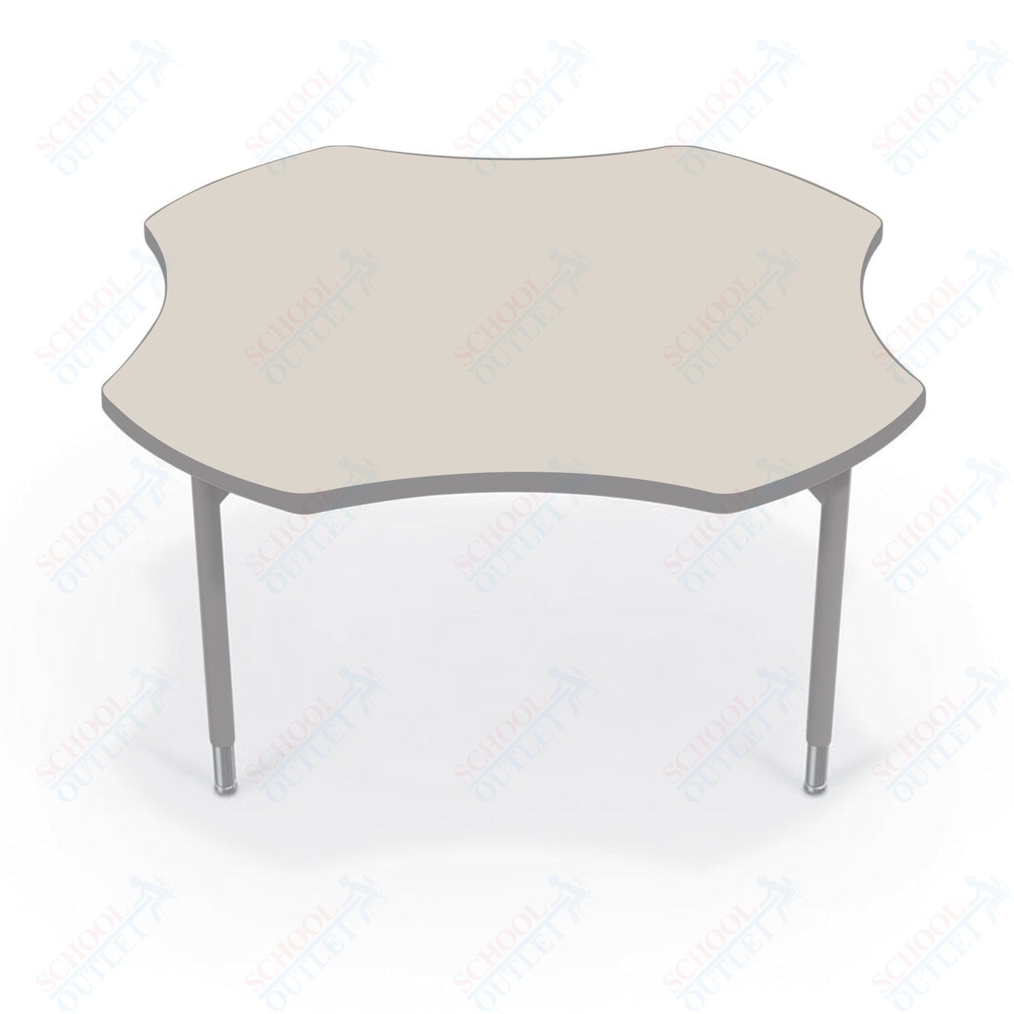 Hierarchy Clover School Activity Table (48"W x 48"D) HPL Top - Height Adjustable Legs by MooreCo - SchoolOutlet