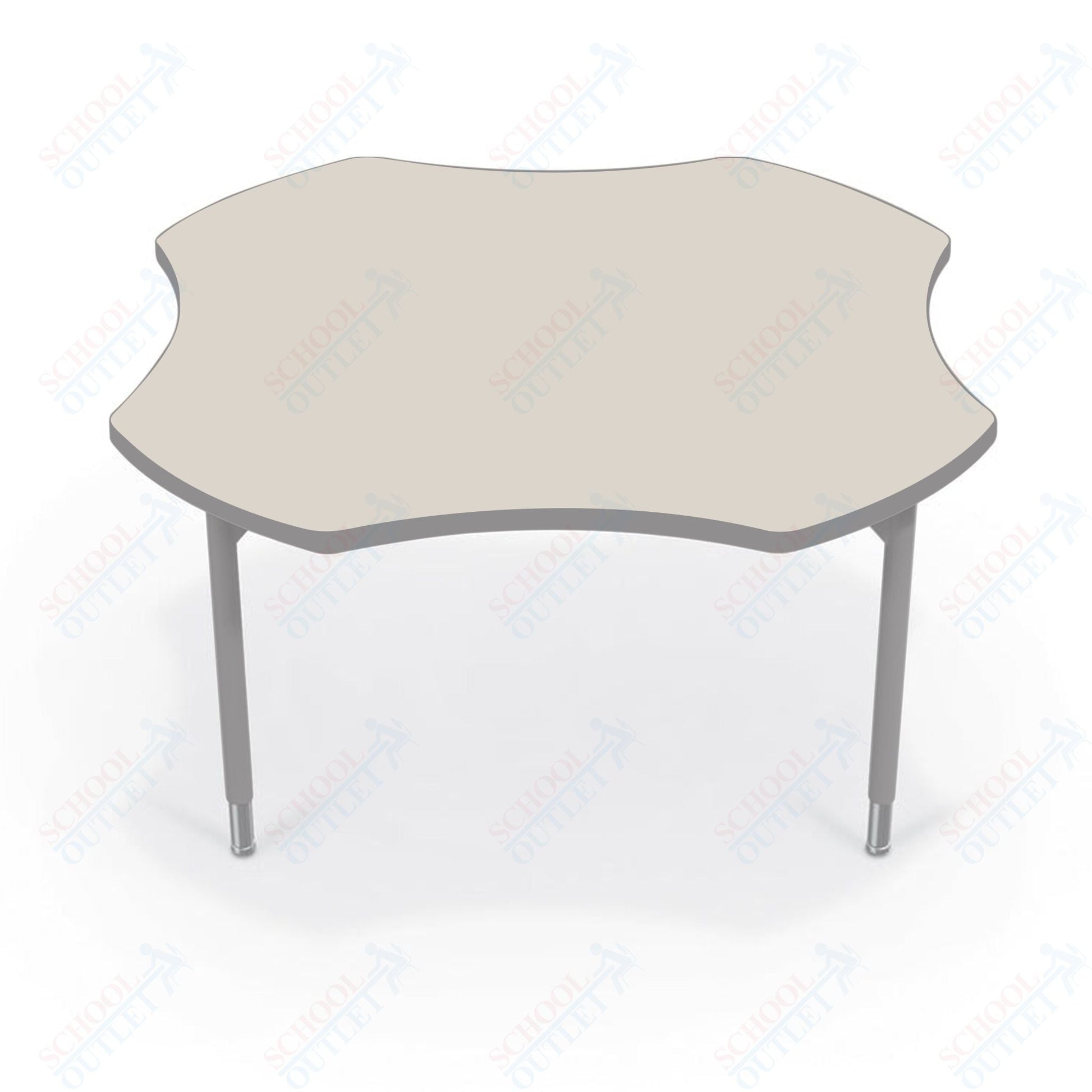 Hierarchy Clover School Activity Table (48"W x 48"D) HPL Top - Height Adjustable Legs by MooreCo - SchoolOutlet
