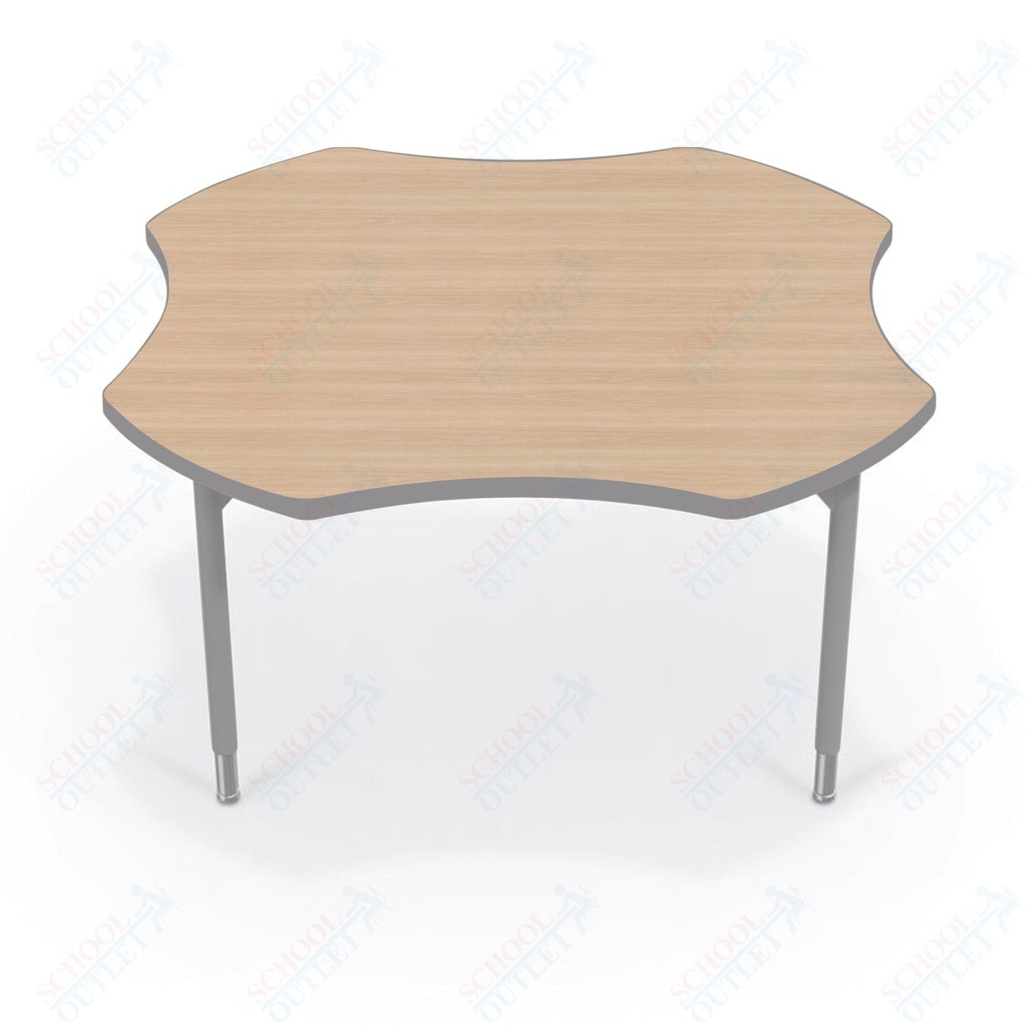 Hierarchy Clover School Activity Table (48"W x 48"D) HPL Top - Height Adjustable Legs by MooreCo - SchoolOutlet
