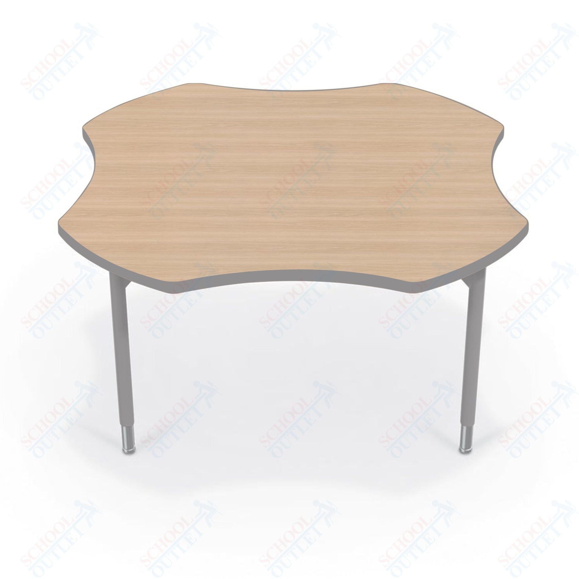 Hierarchy Clover School Activity Table (48"W x 48"D) HPL Top - Height Adjustable Legs by MooreCo - SchoolOutlet