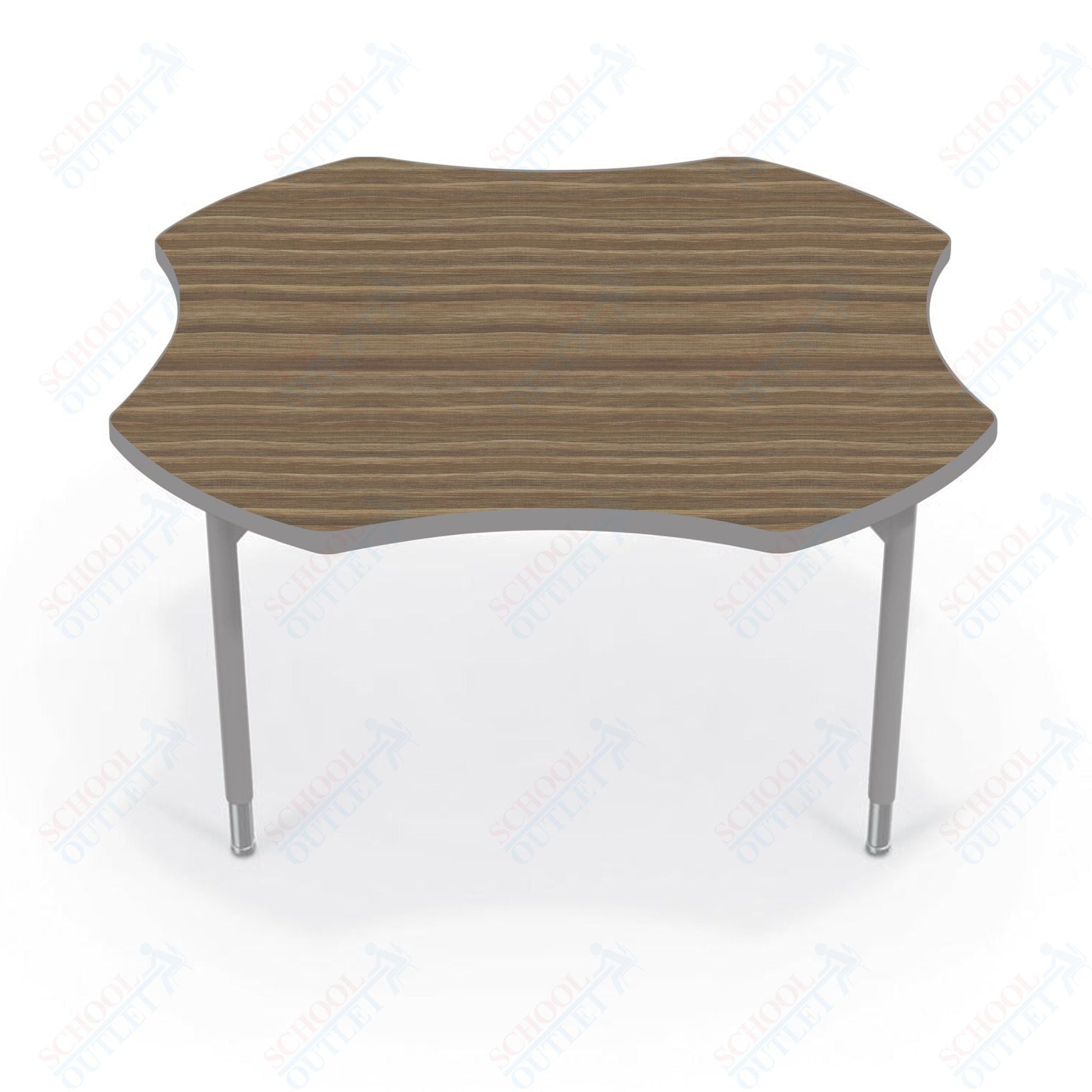 Hierarchy Clover School Activity Table (48"W x 48"D) HPL Top - Height Adjustable Legs by MooreCo - SchoolOutlet