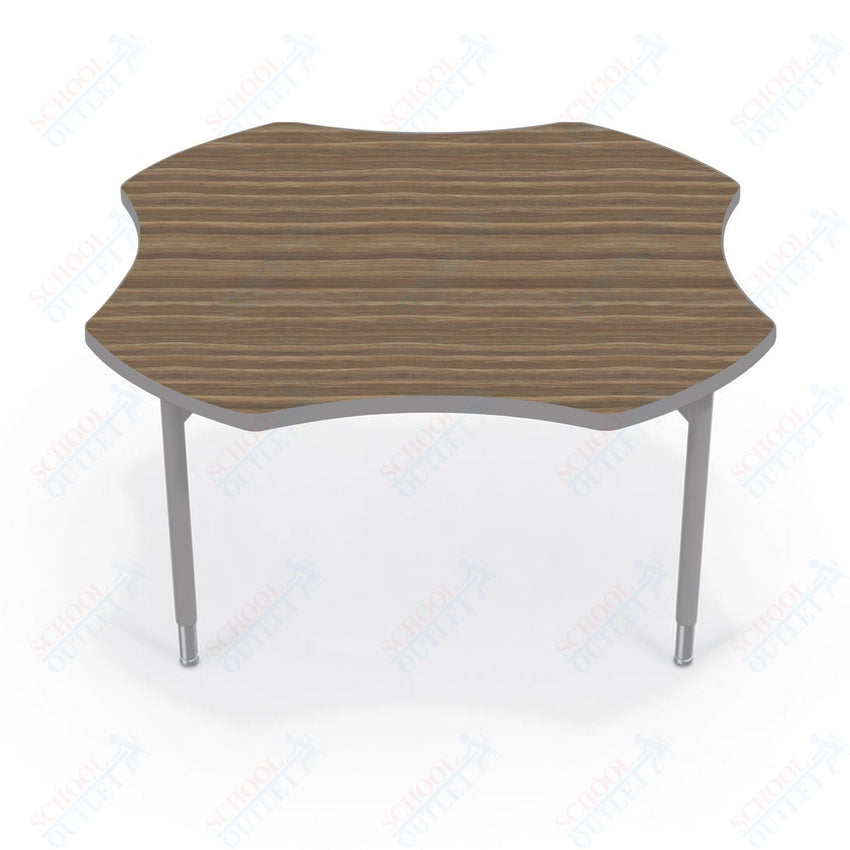 Hierarchy Clover School Activity Table (48"W x 48"D) HPL Top - Height Adjustable Legs by MooreCo - SchoolOutlet