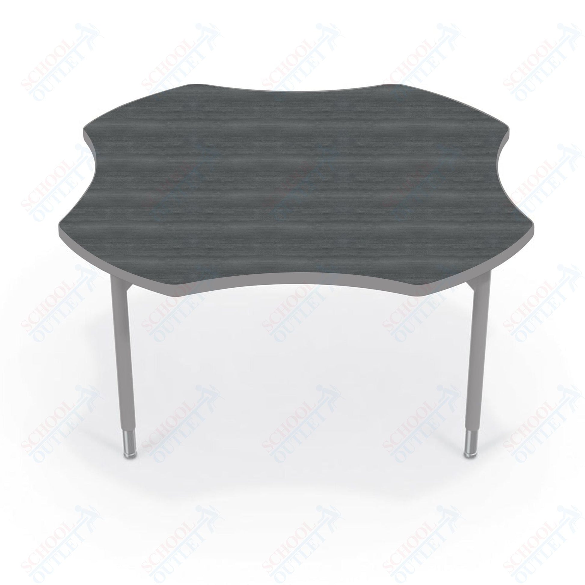Hierarchy Clover School Activity Table (48"W x 48"D) HPL Top - Height Adjustable Legs by MooreCo - SchoolOutlet