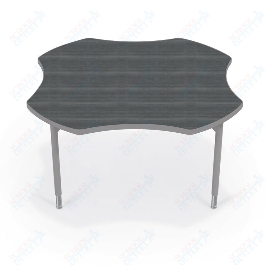 Hierarchy Clover School Activity Table (48"W x 48"D) HPL Top - Height Adjustable Legs by MooreCo - SchoolOutlet
