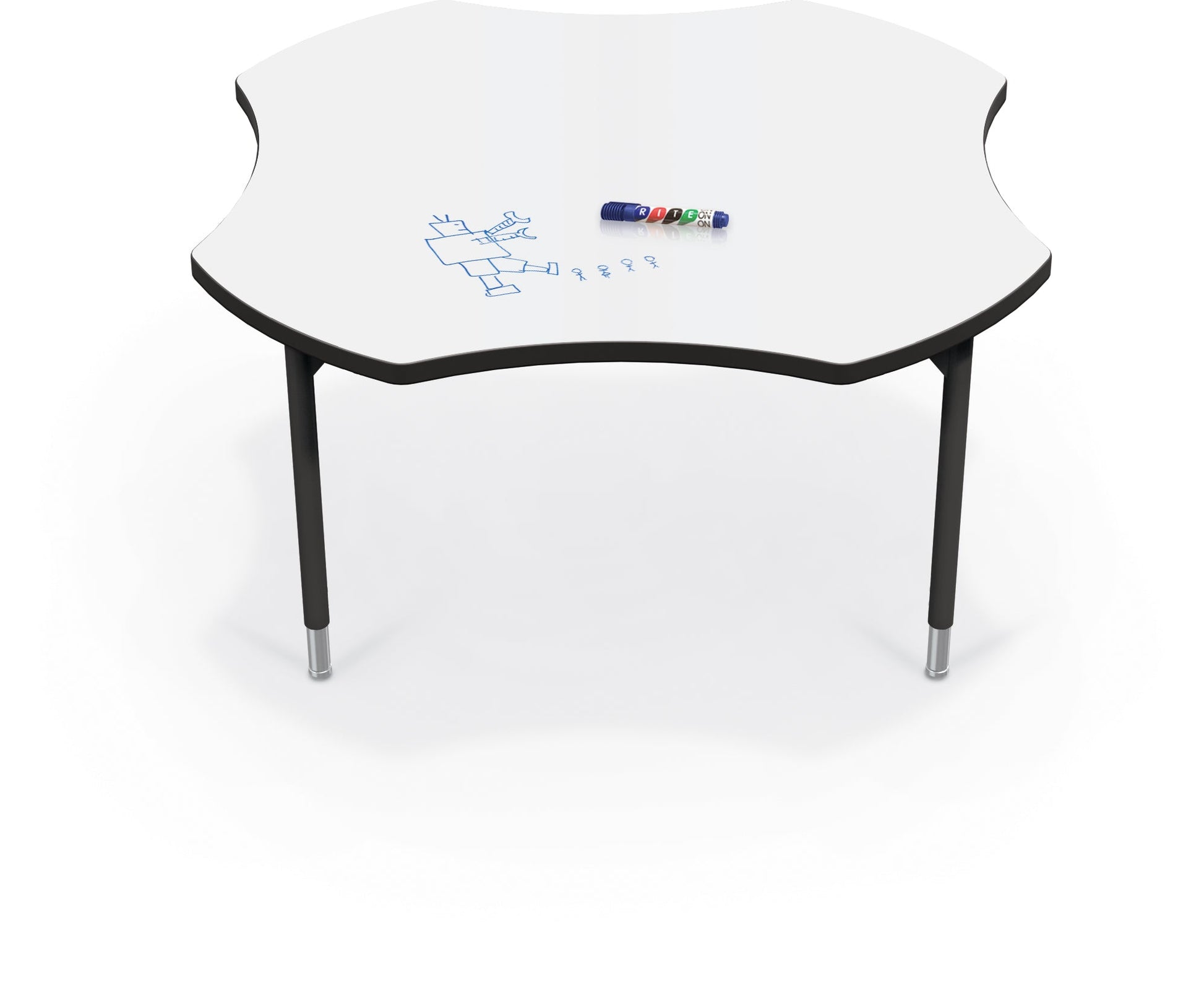 Hierarchy Clover School Activity Table (48"W x 48"D) HPL Top - Height Adjustable Legs by MooreCo - SchoolOutlet