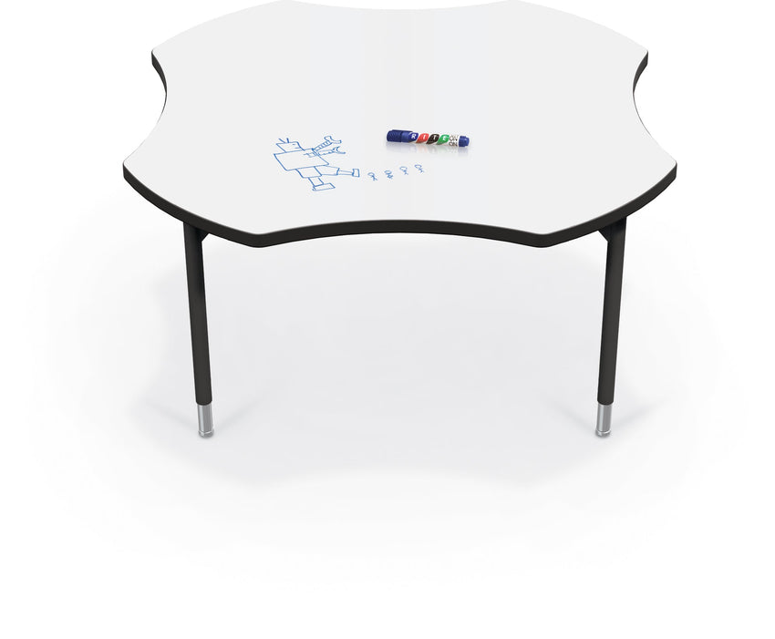 Hierarchy Clover School Activity Table (48"W x 48"D) HPL Top - Height Adjustable Legs by MooreCo - SchoolOutlet