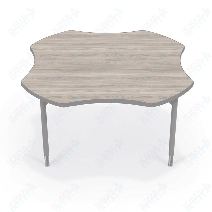 Hierarchy Clover School Activity Table (48"W x 48"D) HPL Top - Height Adjustable Legs by MooreCo - SchoolOutlet