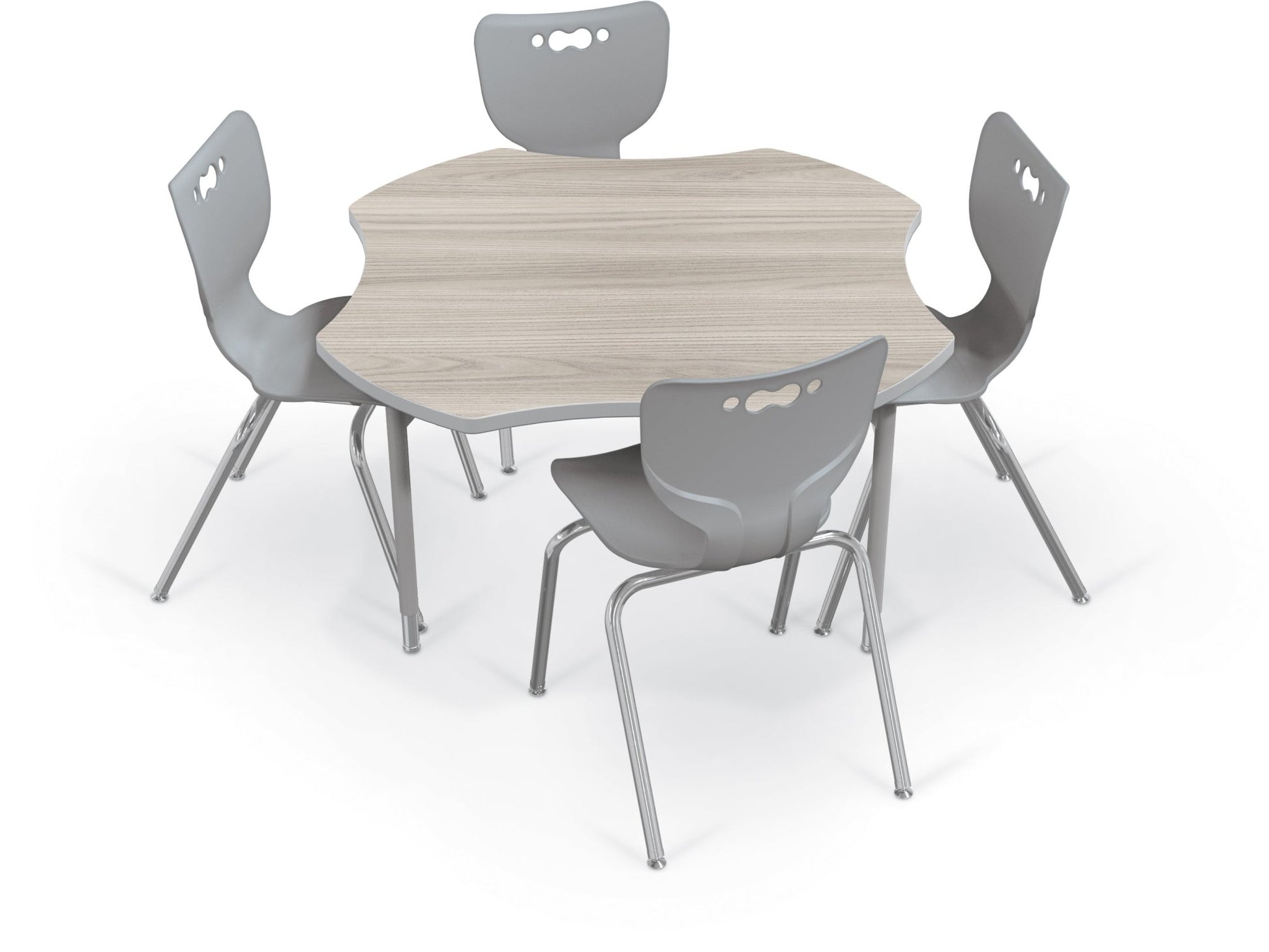 Hierarchy Clover School Activity Table (48"W x 48"D) HPL Top - Height Adjustable Legs by MooreCo - SchoolOutlet